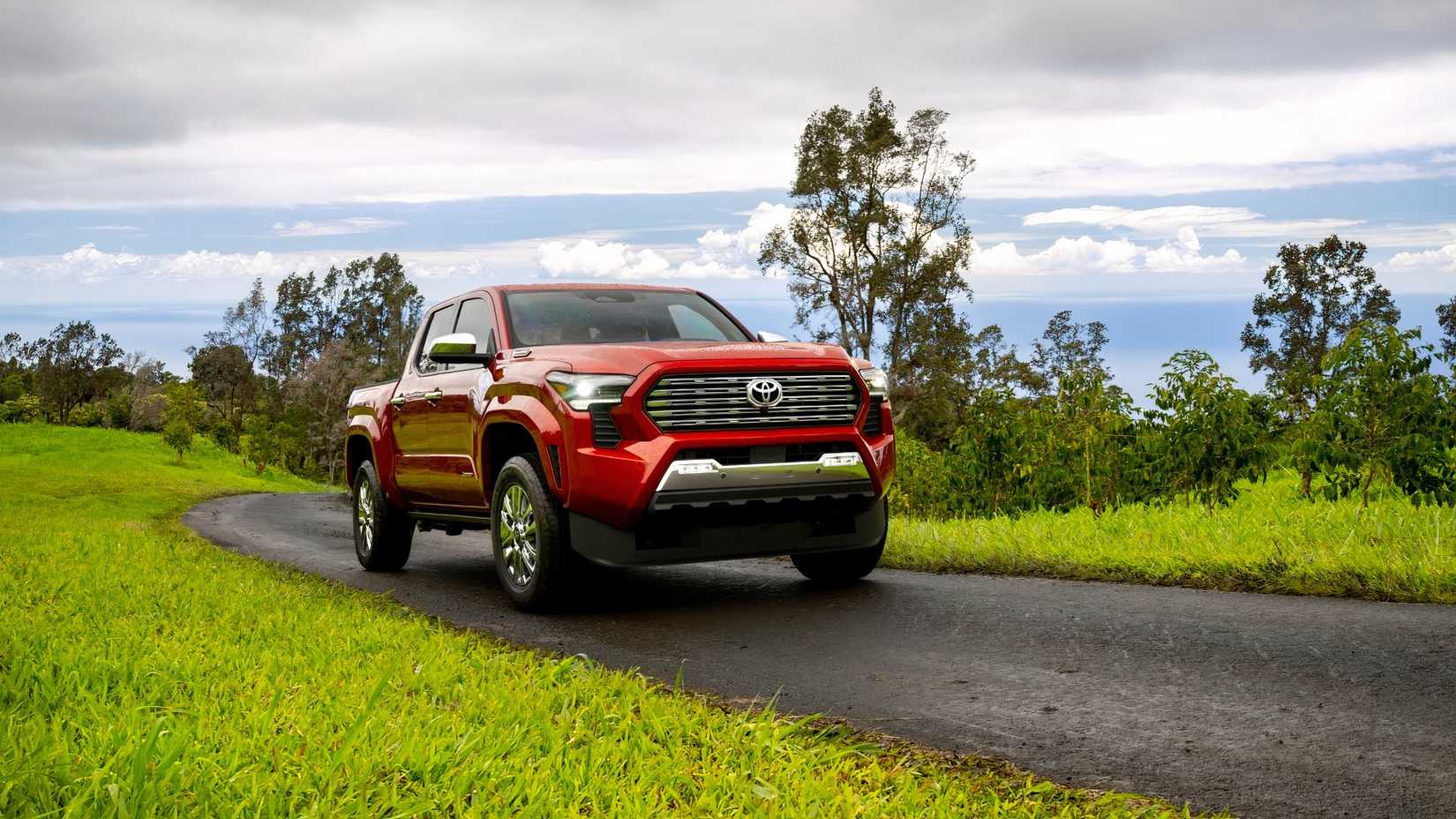 2026 Toyota Tacoma frente 3/4 vista dirigindo