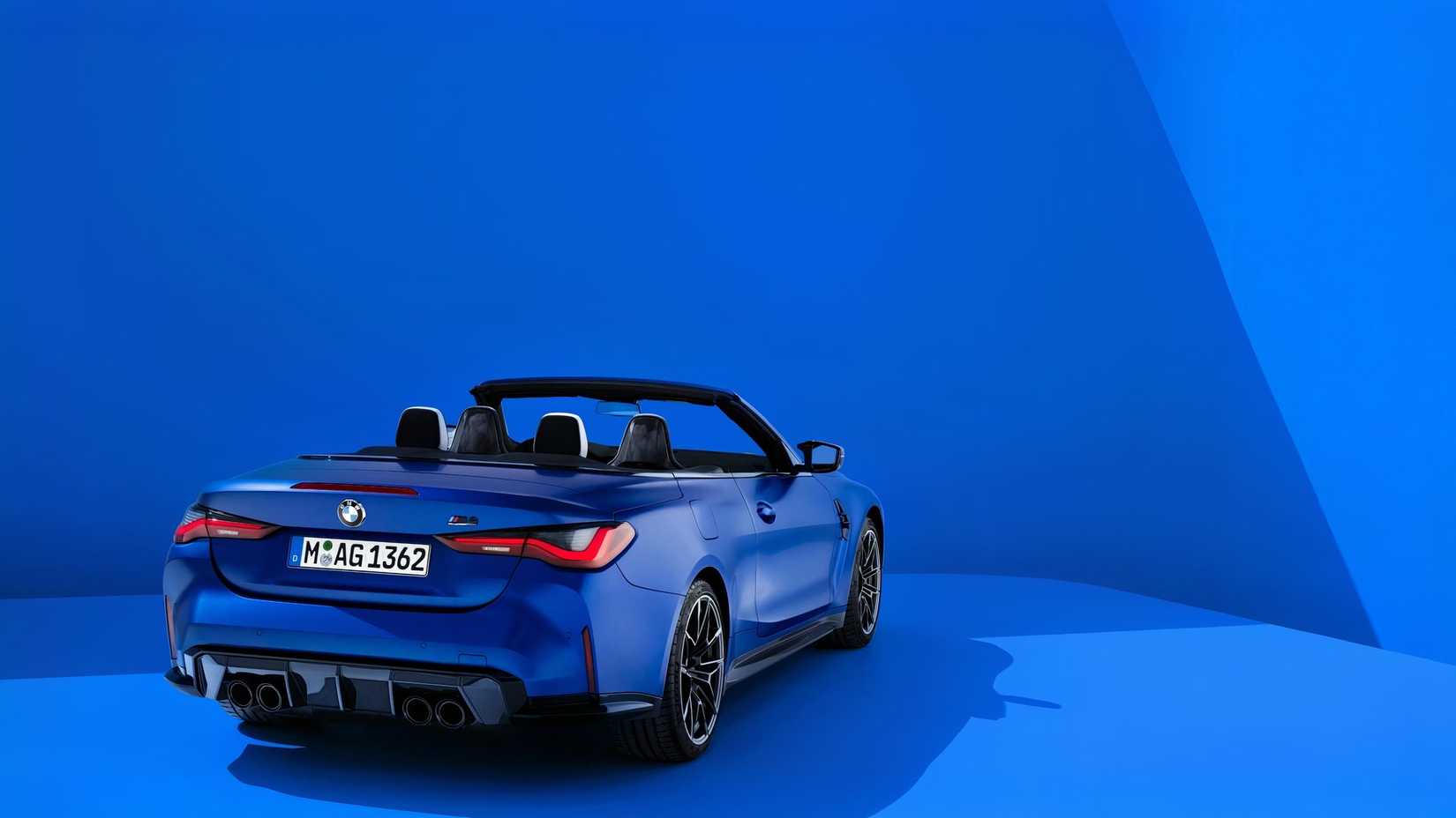 BMW M4 Competition Convertible rear 3/4 shot