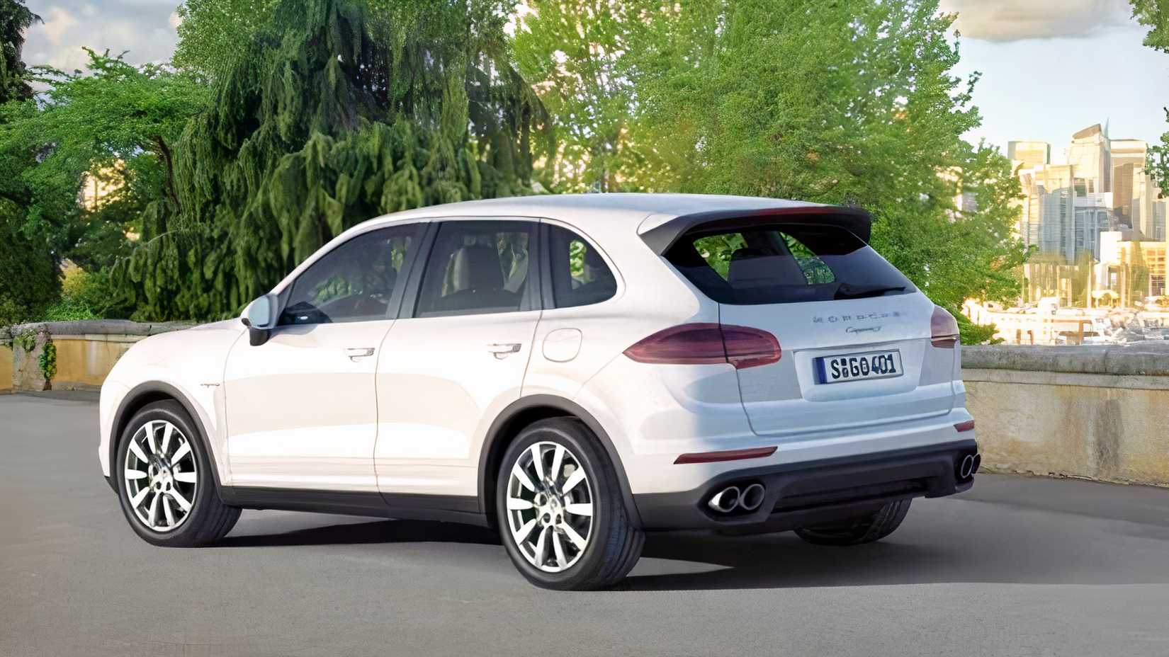 2018 Porsche Cayenne E-Hybrid traseiro 3/4 tiro
