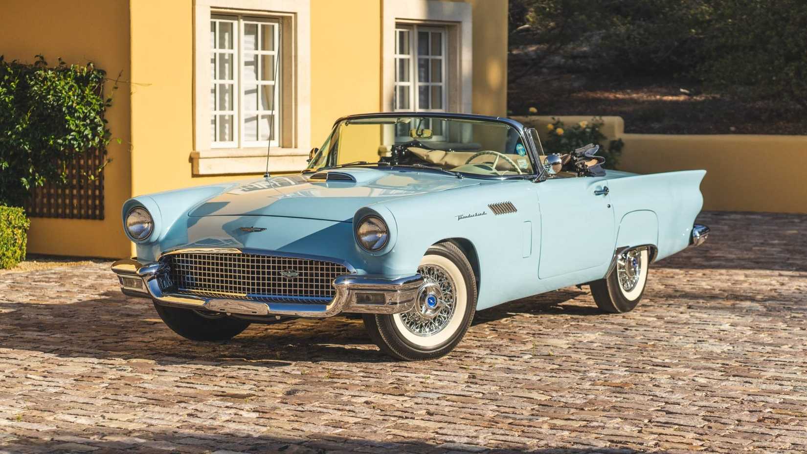 Factory-Supercharged 1957 Ford Thunderbird F-Code 3-Speed front third quarter view