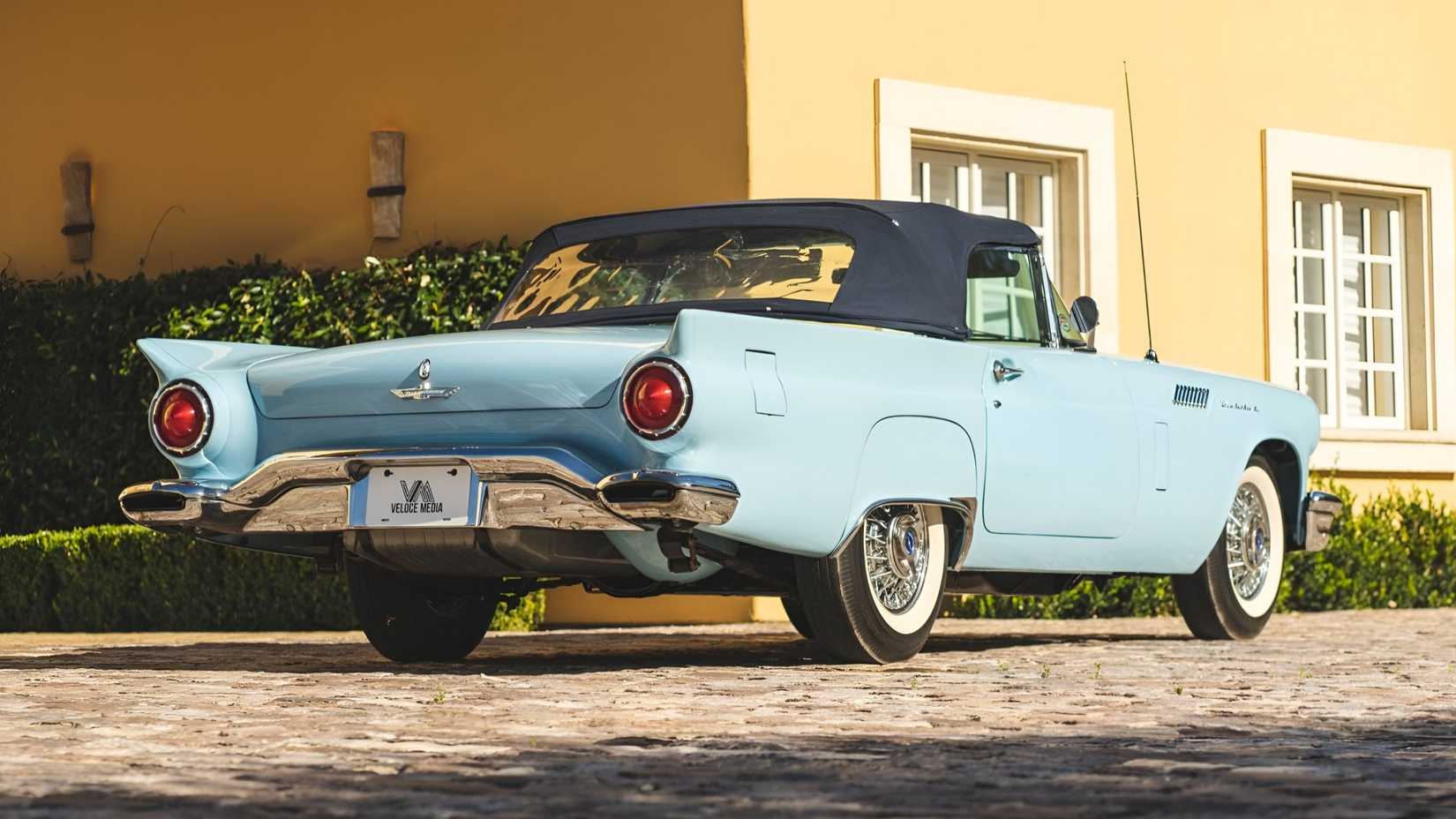 Factory-Supercharged 1957 Ford Thunderbird F-Code 3-Speed rear third quarter view