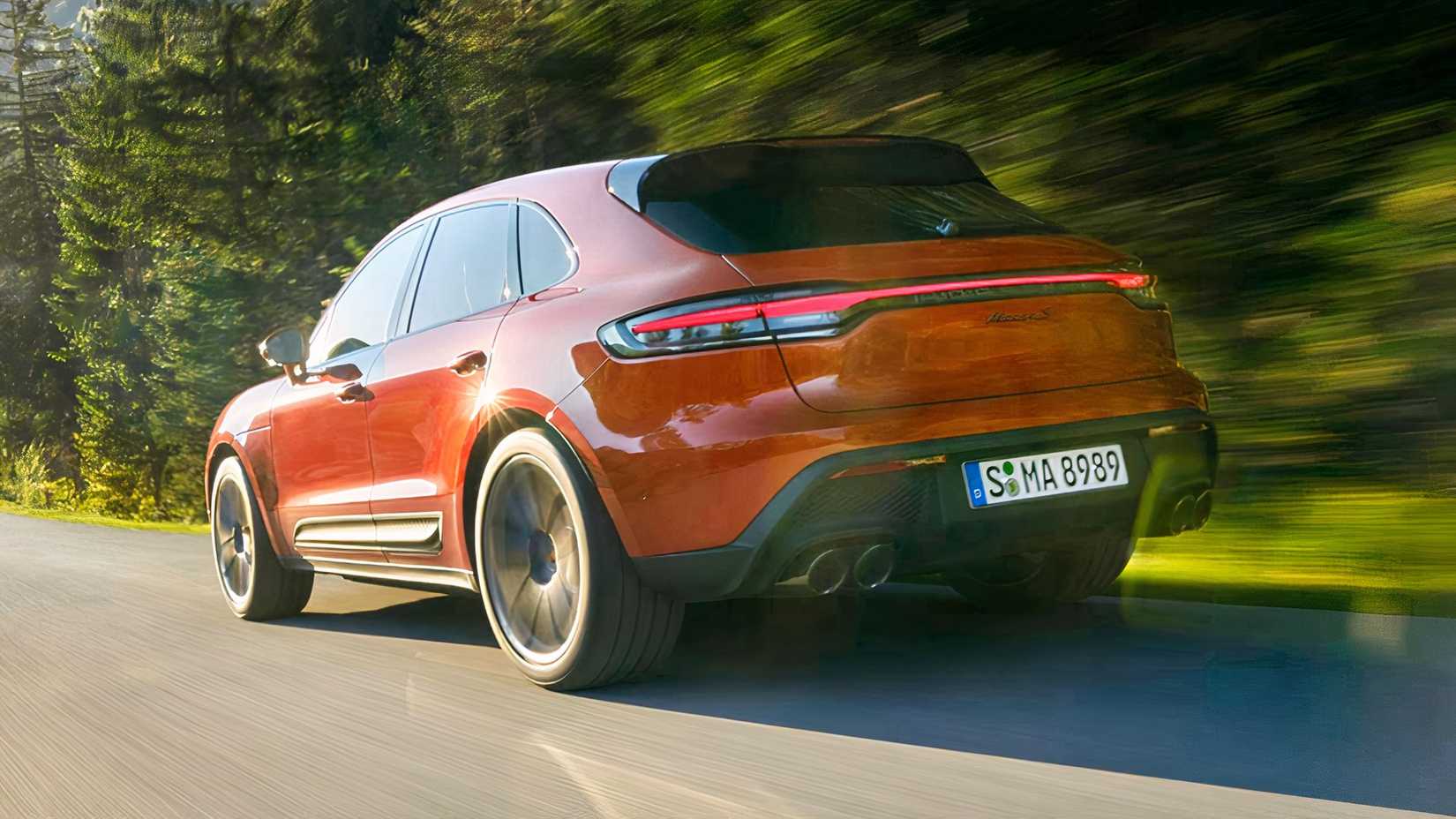 2024 Porsche Macan rear 3/4 action shot