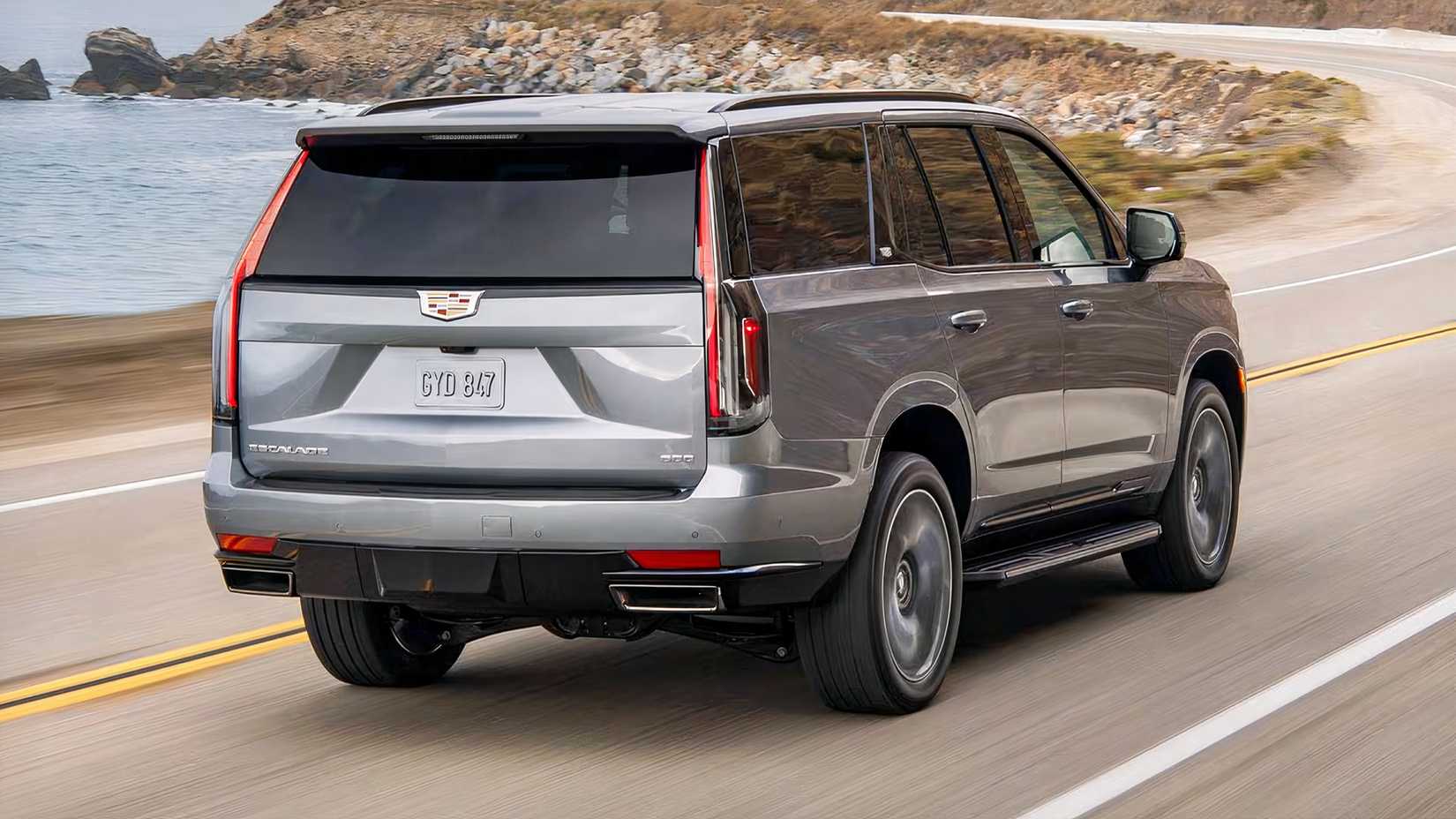 2024 Cadillac Escalade rear 3/4 action shot