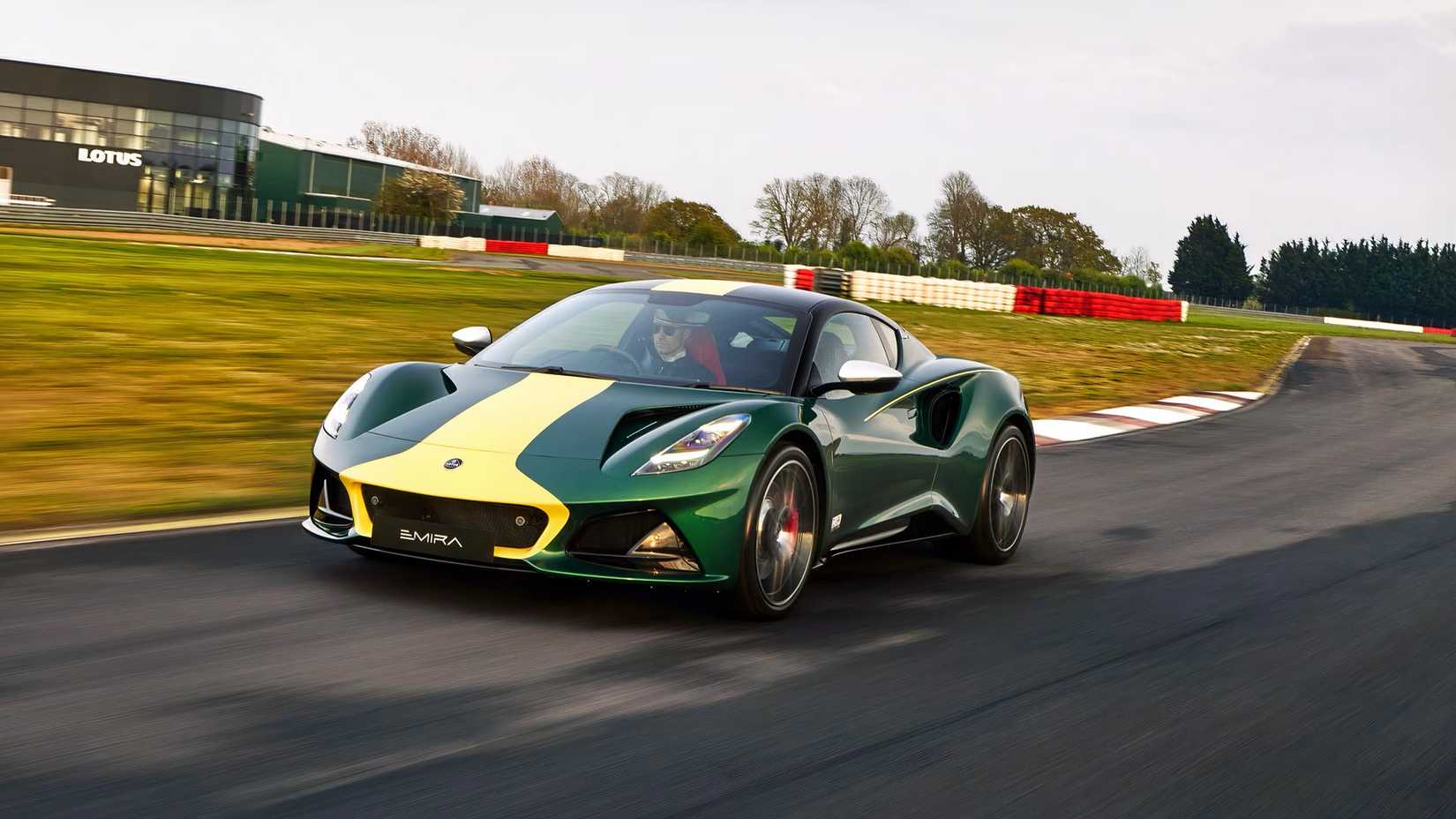 2026 Lotus Emira Jim Clark Special Edition front 3/4 action shot