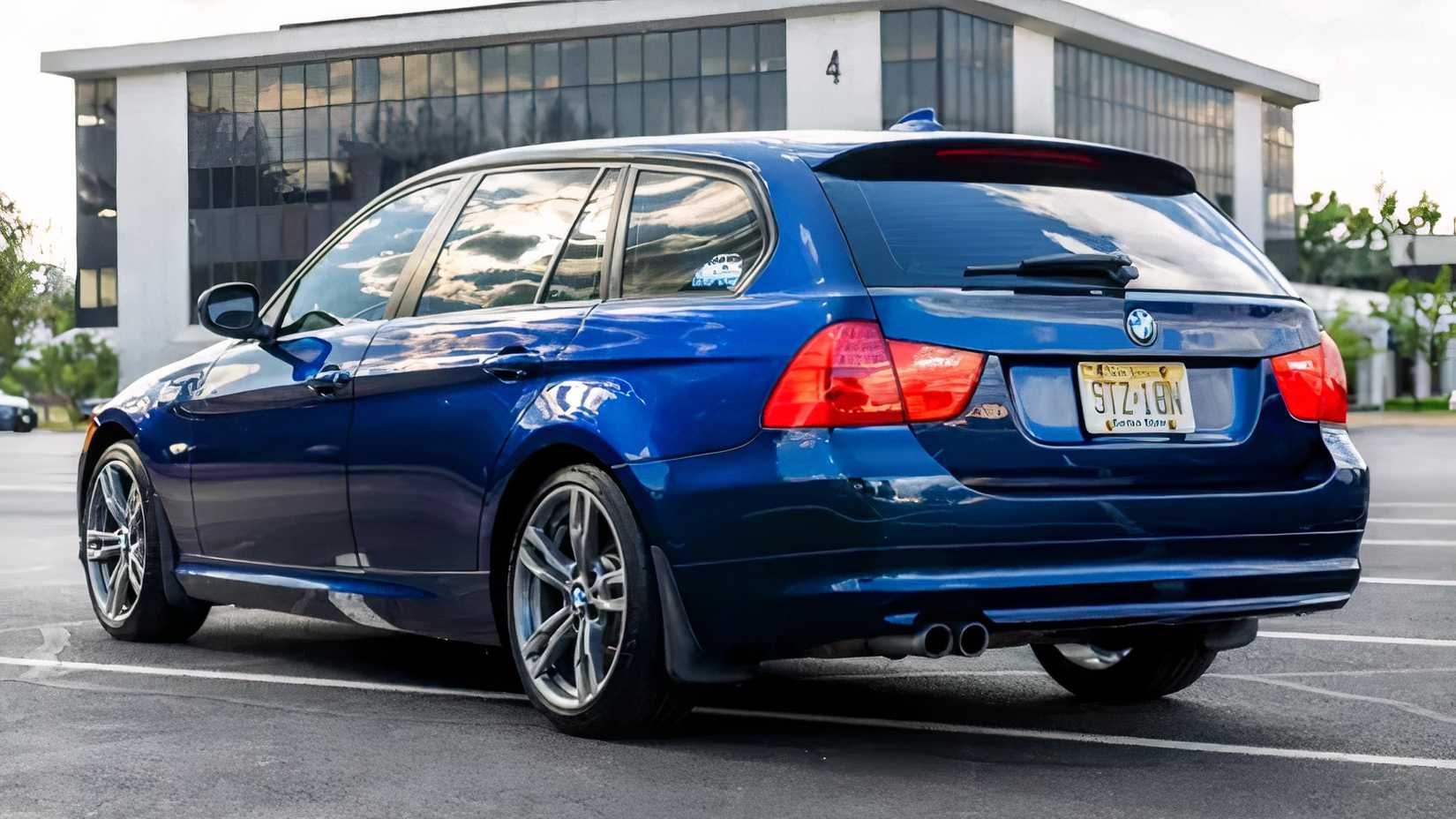 2012 BMW 328i Sports Wagon rear 3/4 shot