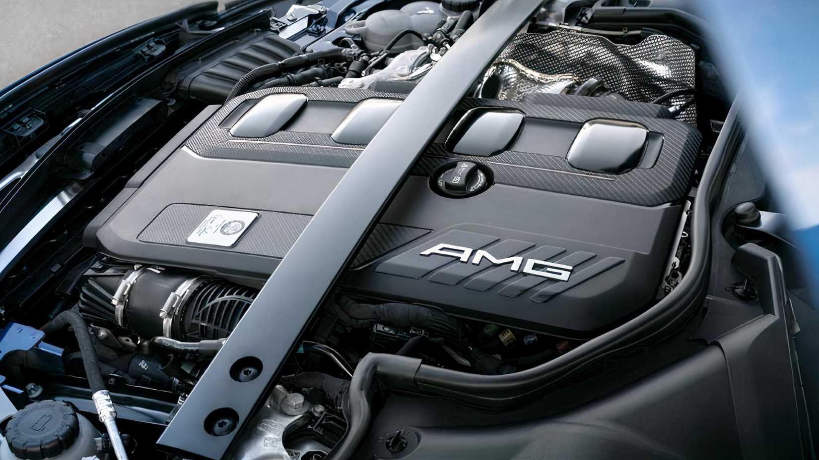 Mercedes-AMG C 63 S E Performance engine side view