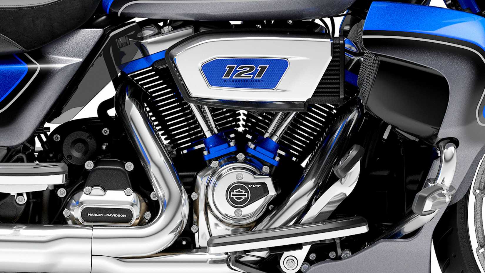 Motor Milwaukee-Eight 121 VVT em uma Harley-Davidson CVO Street Glide Limited 2026