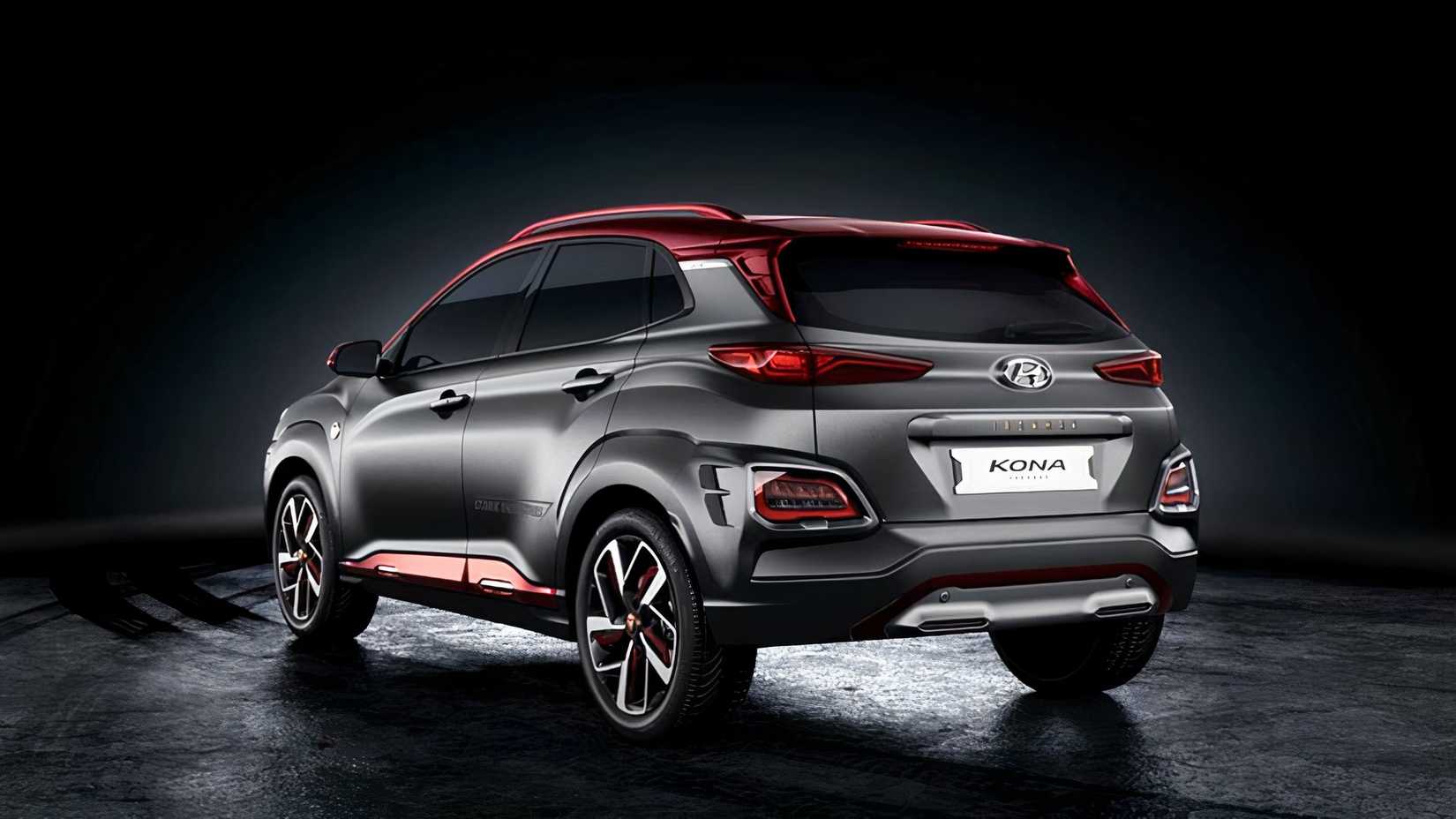 Hyundai Kona Iron Man Edition rear 3/4 view