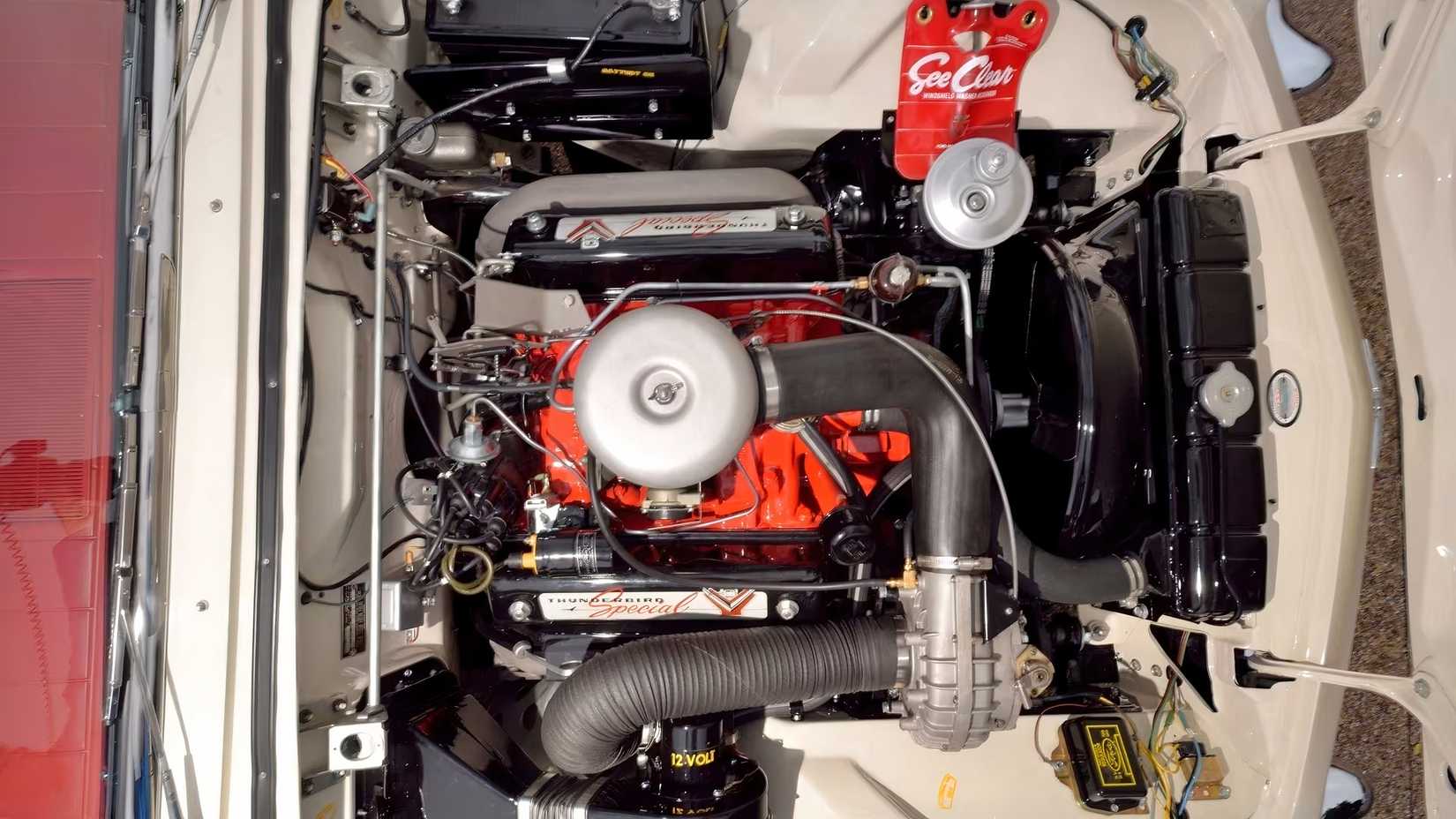 1957 Ford Thunderbird engine bay top view