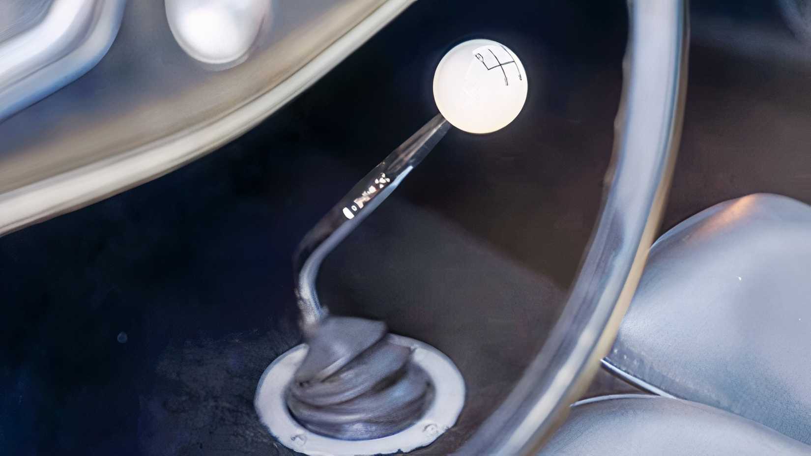 Vista aproximada manual de quatro velocidades da AMC Rebel Machine 1970