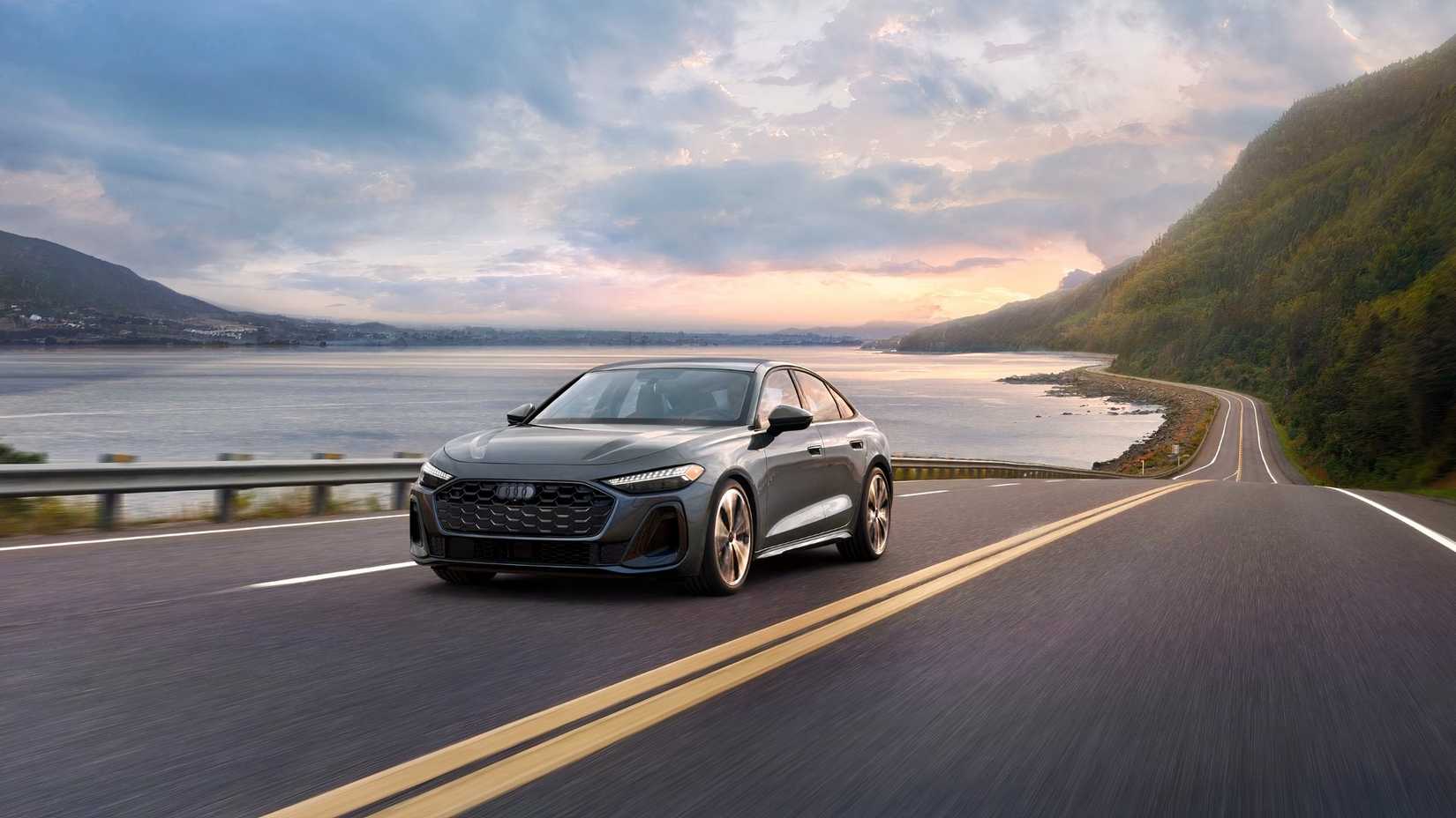 2026 Audi A5 front 3/4 driving view