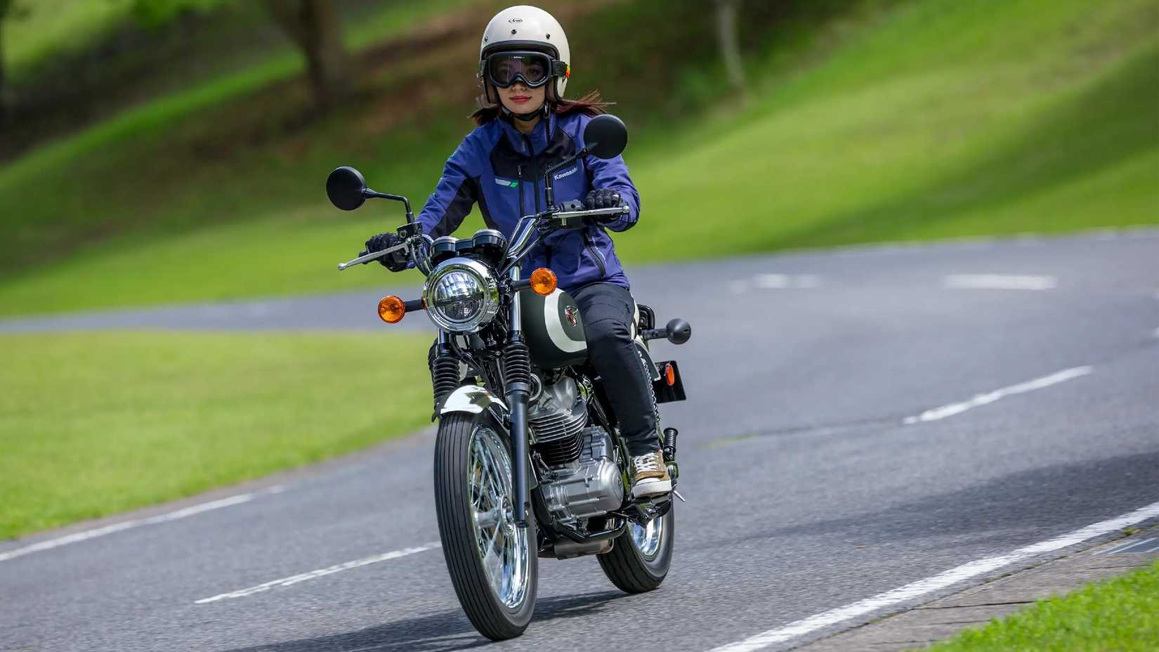 2026 Kawasaki W230 Front Riding Shot