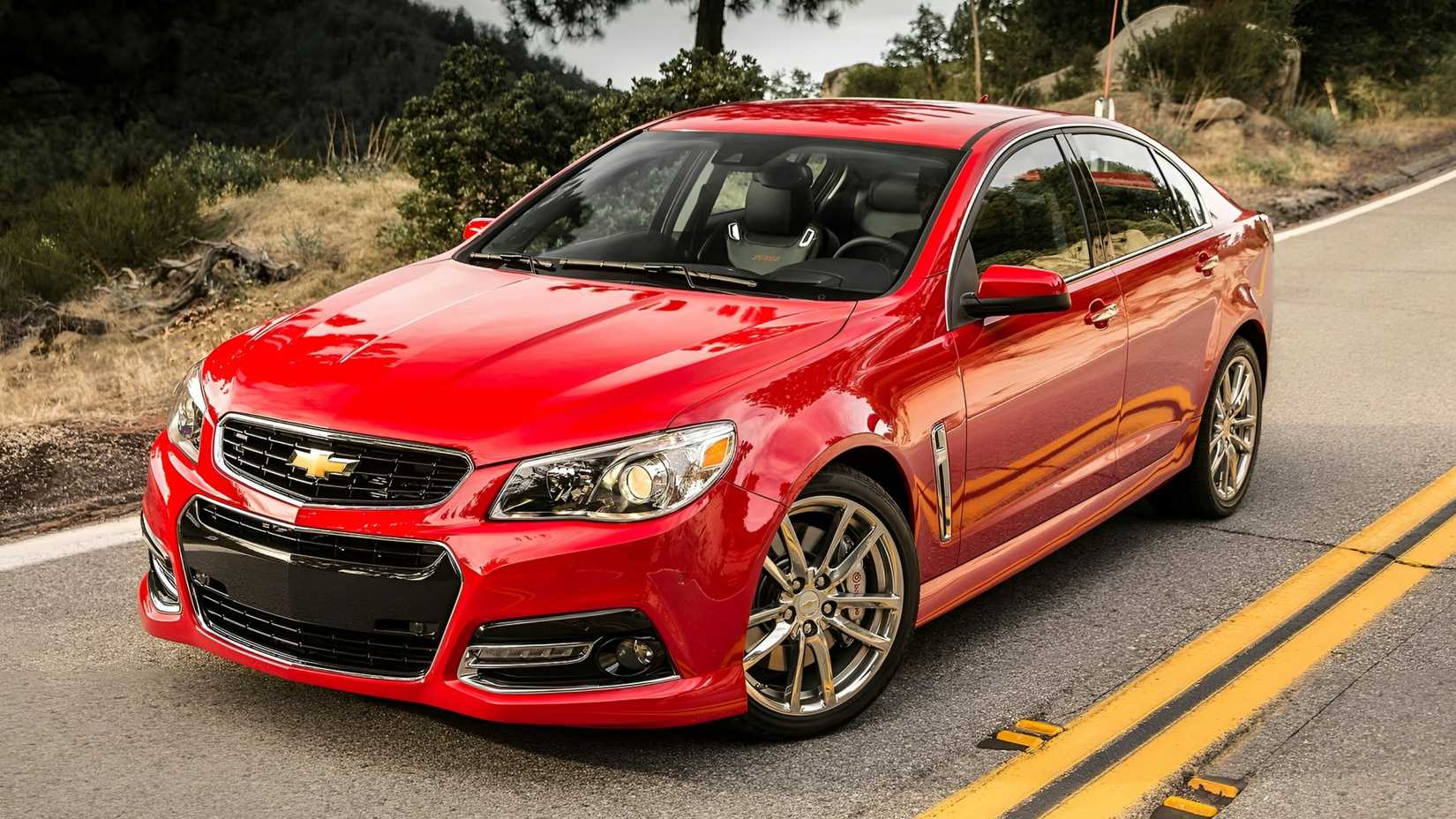 2014 Chevrolet SS in red front third quarter cinematic shot