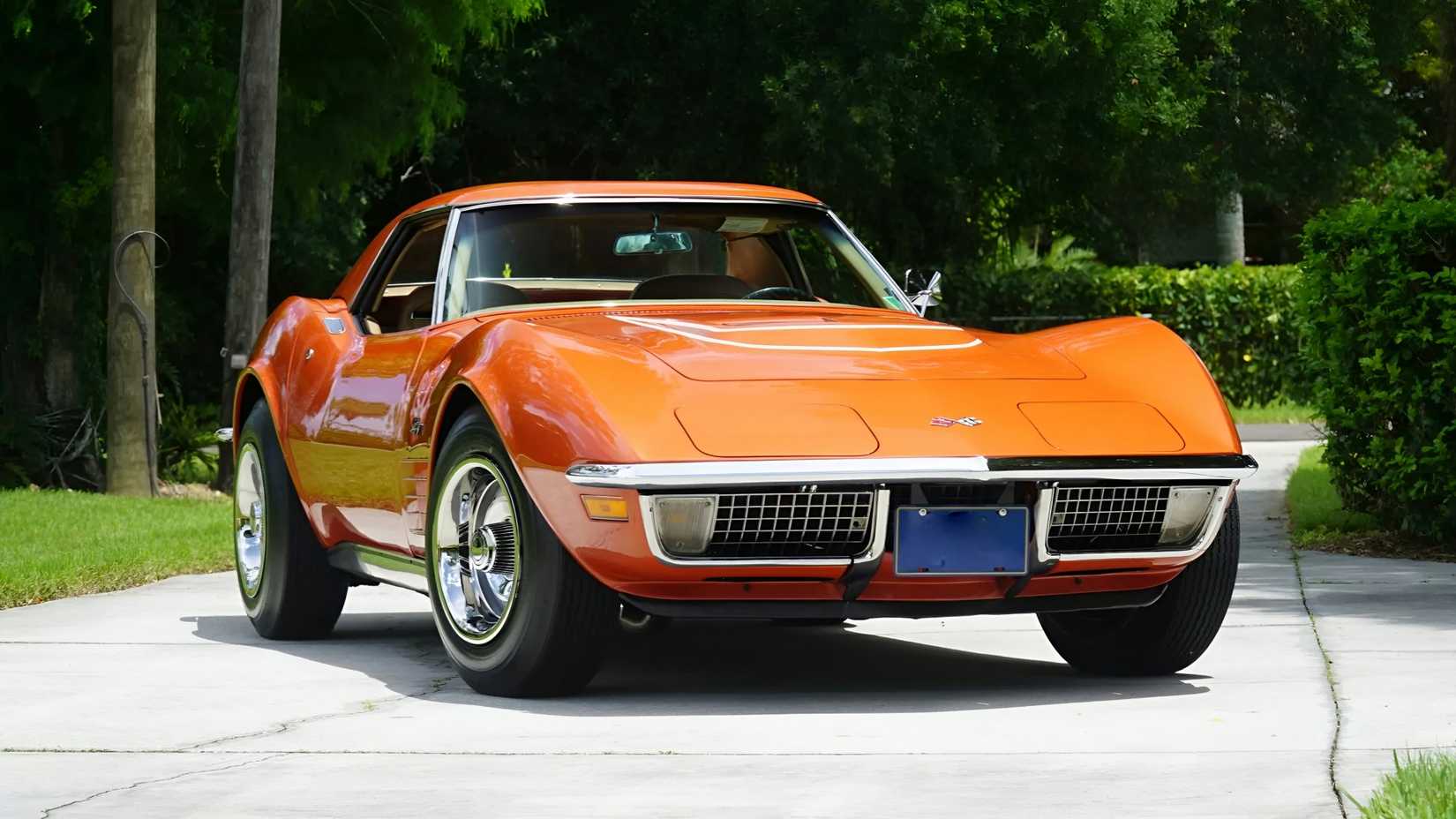Chevrolet C3 Corvette ZR1 in orange front third quarter view