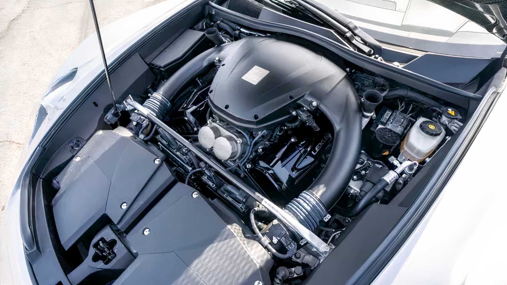 2012 Lexus LFA engine bay showing V10