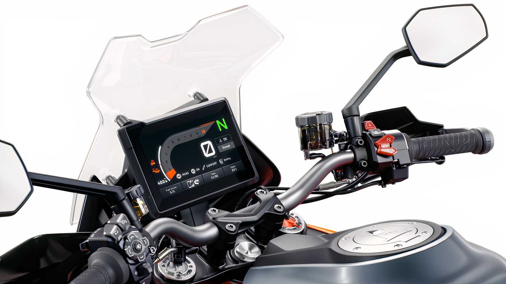 KTM 1290 Super Duke GT dash closeup shot