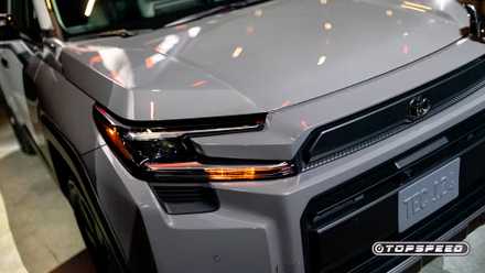 Front-end close-up of a 2026 Toyota RAV4 headlight