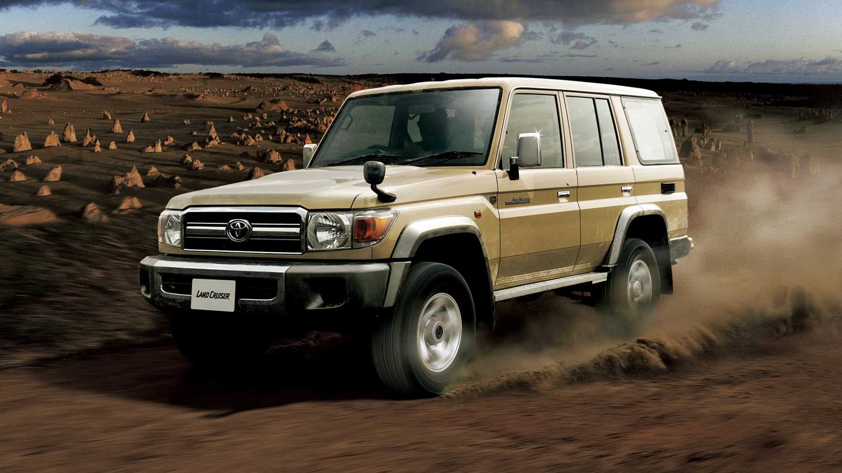Toyota Land Cruiser 70 Series front-quarter driving