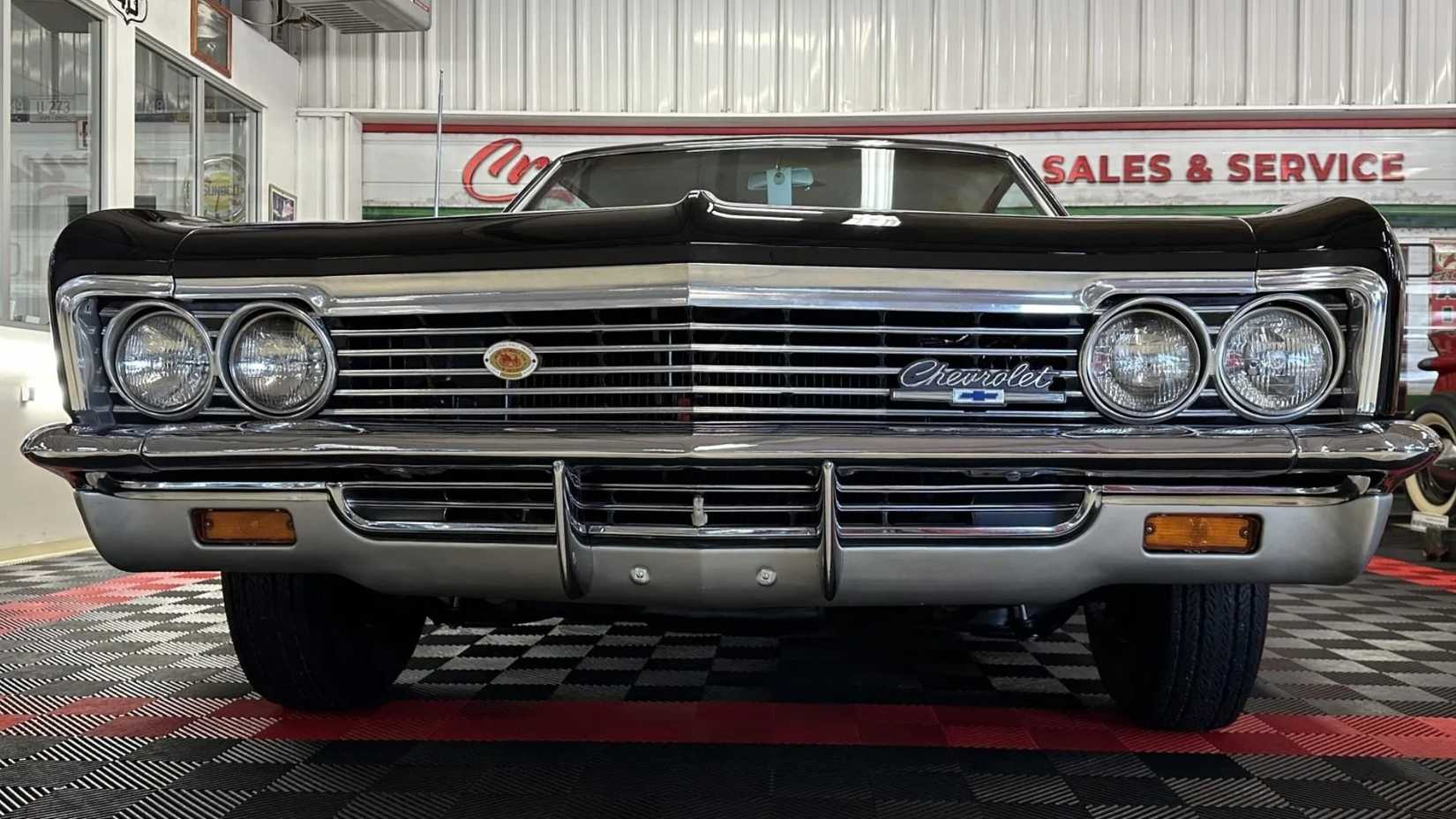 Black 1966 Chevrolet Biscayne Two-Door Sedan L72 4-Speed (3)