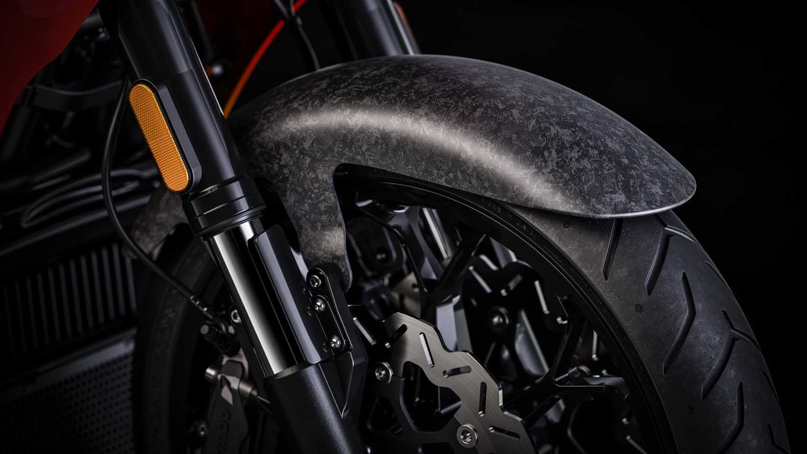2026 Harley-Davidson CVO Road Glide ST's forged carbon fiber fender in detail