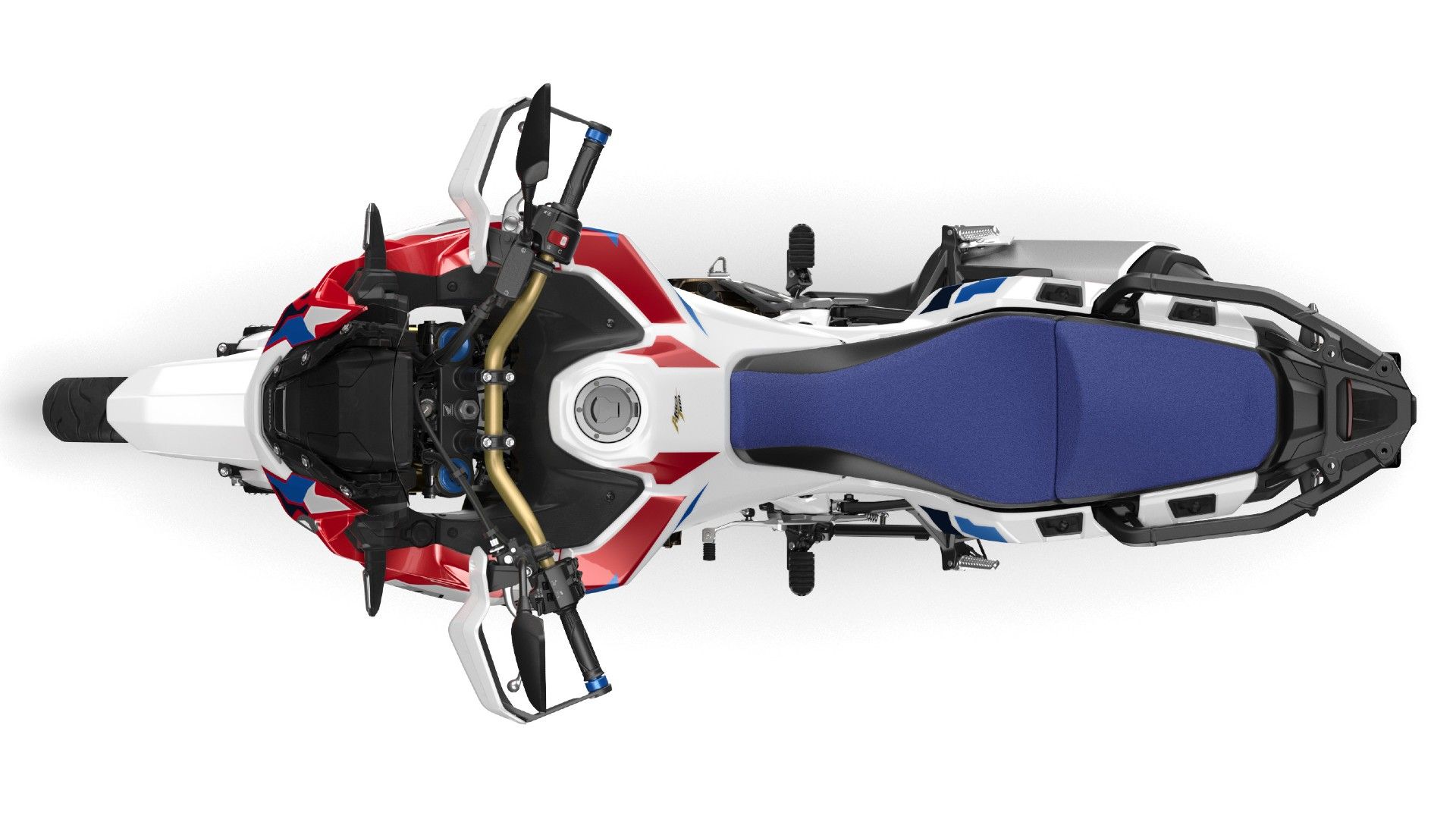 Foto de estúdio com vista superior do Honda Africa Twin Adventure Sports 2026