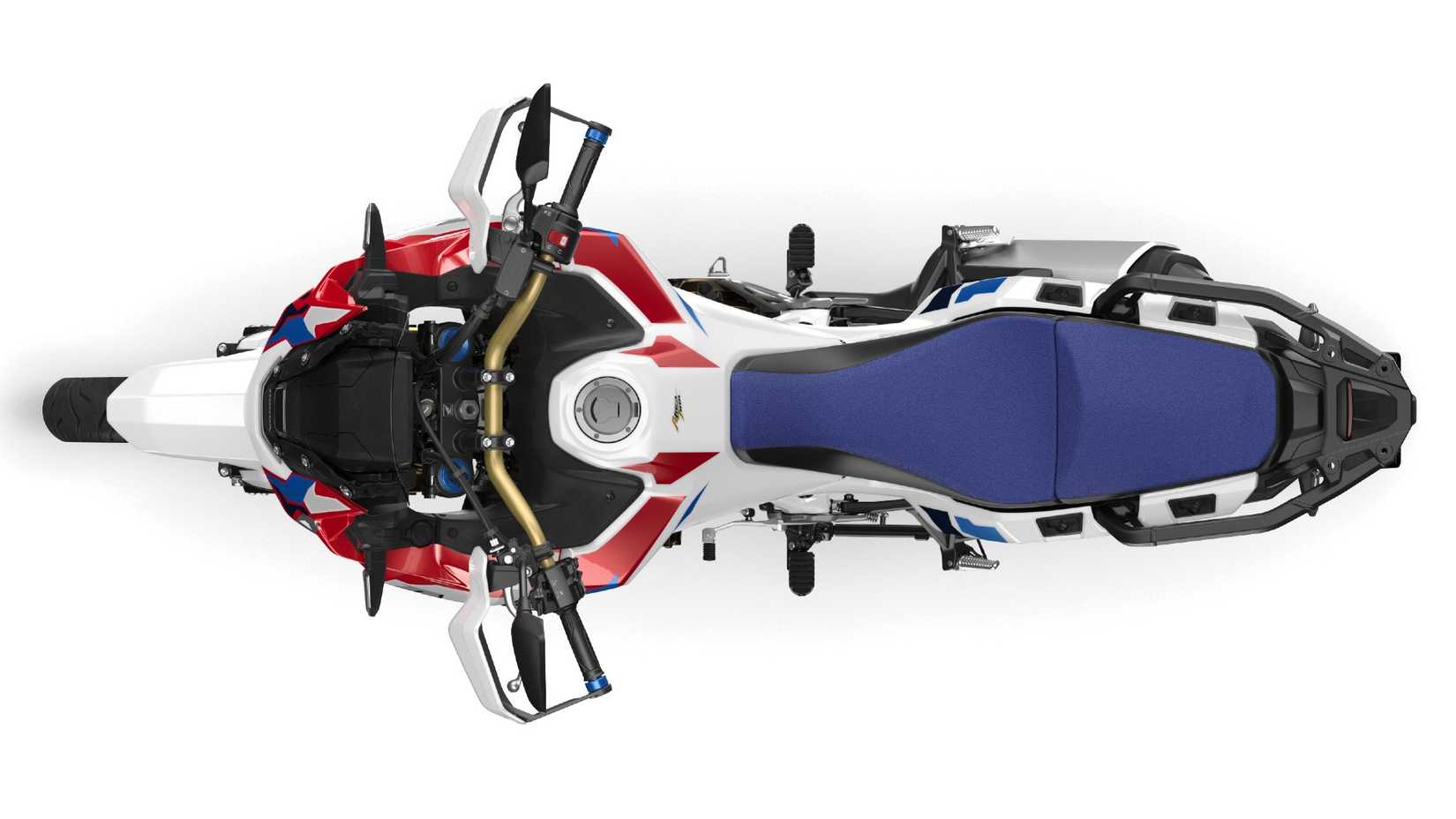 Foto de estúdio com vista superior do Honda Africa Twin Adventure Sports 2026