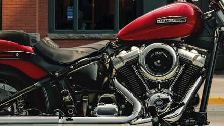 2026 Harley-Davidson Street Bob V-twin engine close-up side profile shot