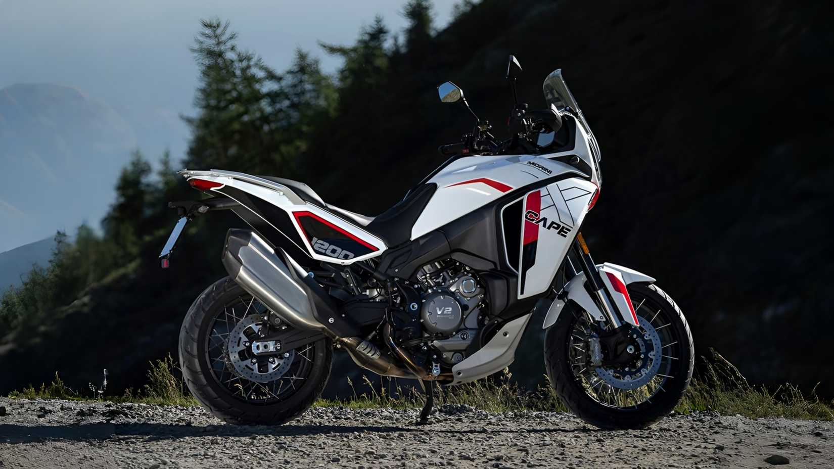2026 Moto Morini X-Cape 1200 ADV in white side profile view