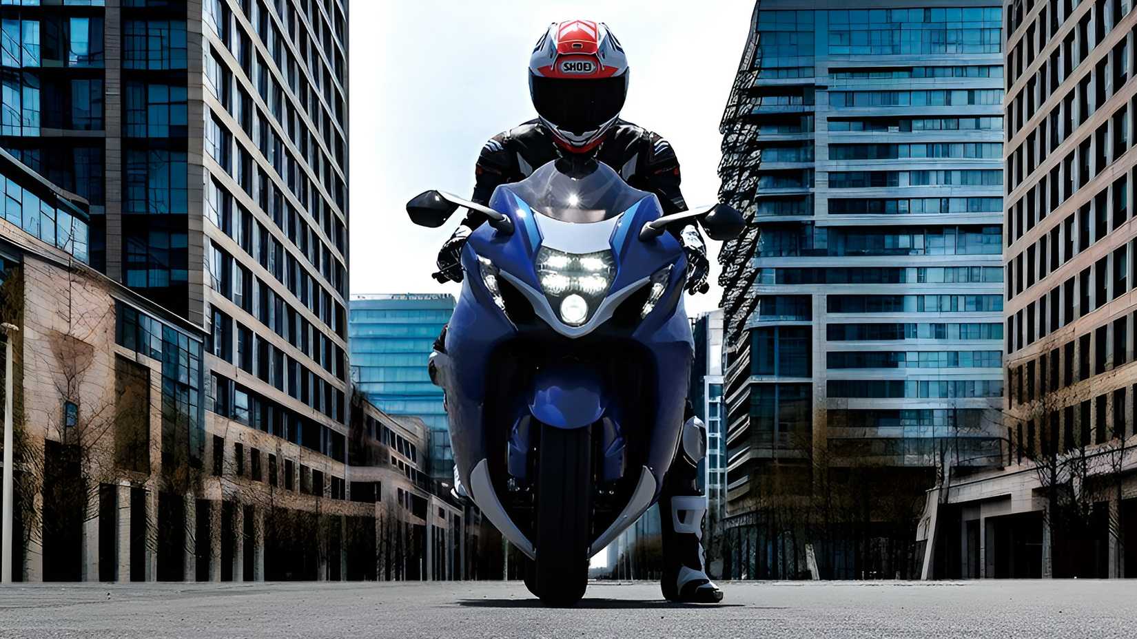 2026 Suzuki Hayabusa cinematic shot front fascia view