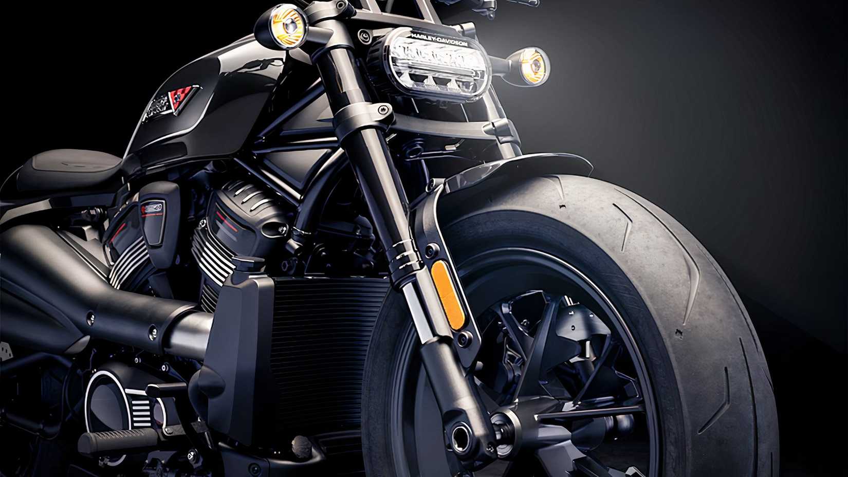 Close de um garfo dianteiro Harley-Davidson Sportster S 2026