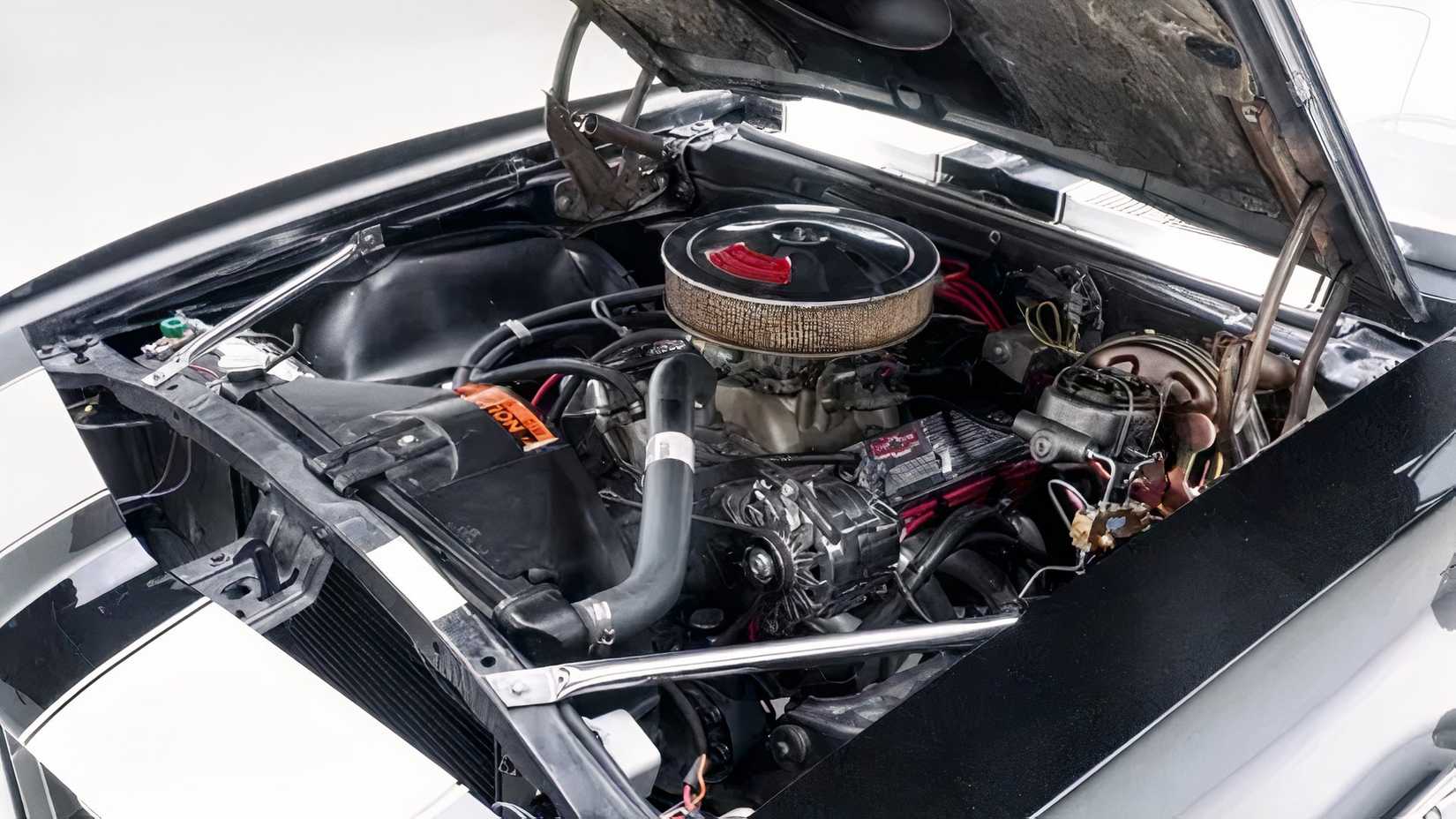 1967 Chevrolet Camaro engine bay showing 350-ci GM small block V8