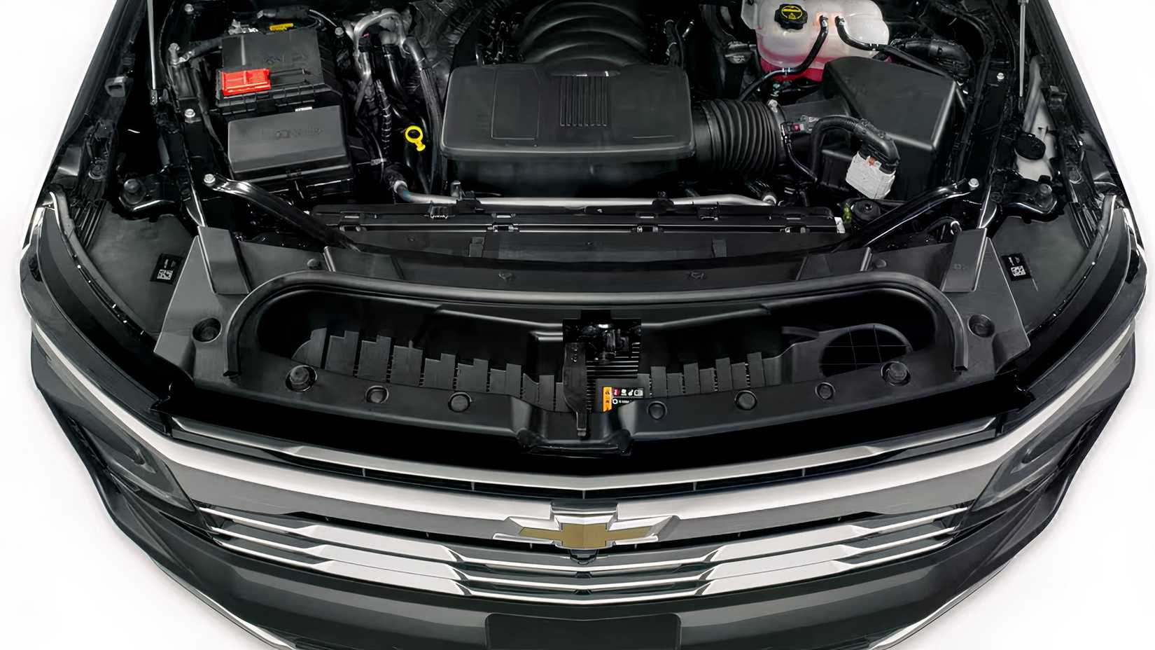 2026 Chevrolet Tahoe engine bay showing V8
