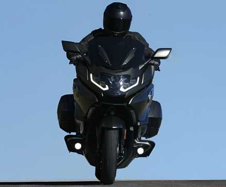 2026 BMW K 1600 GTL front fascia cinematic shot