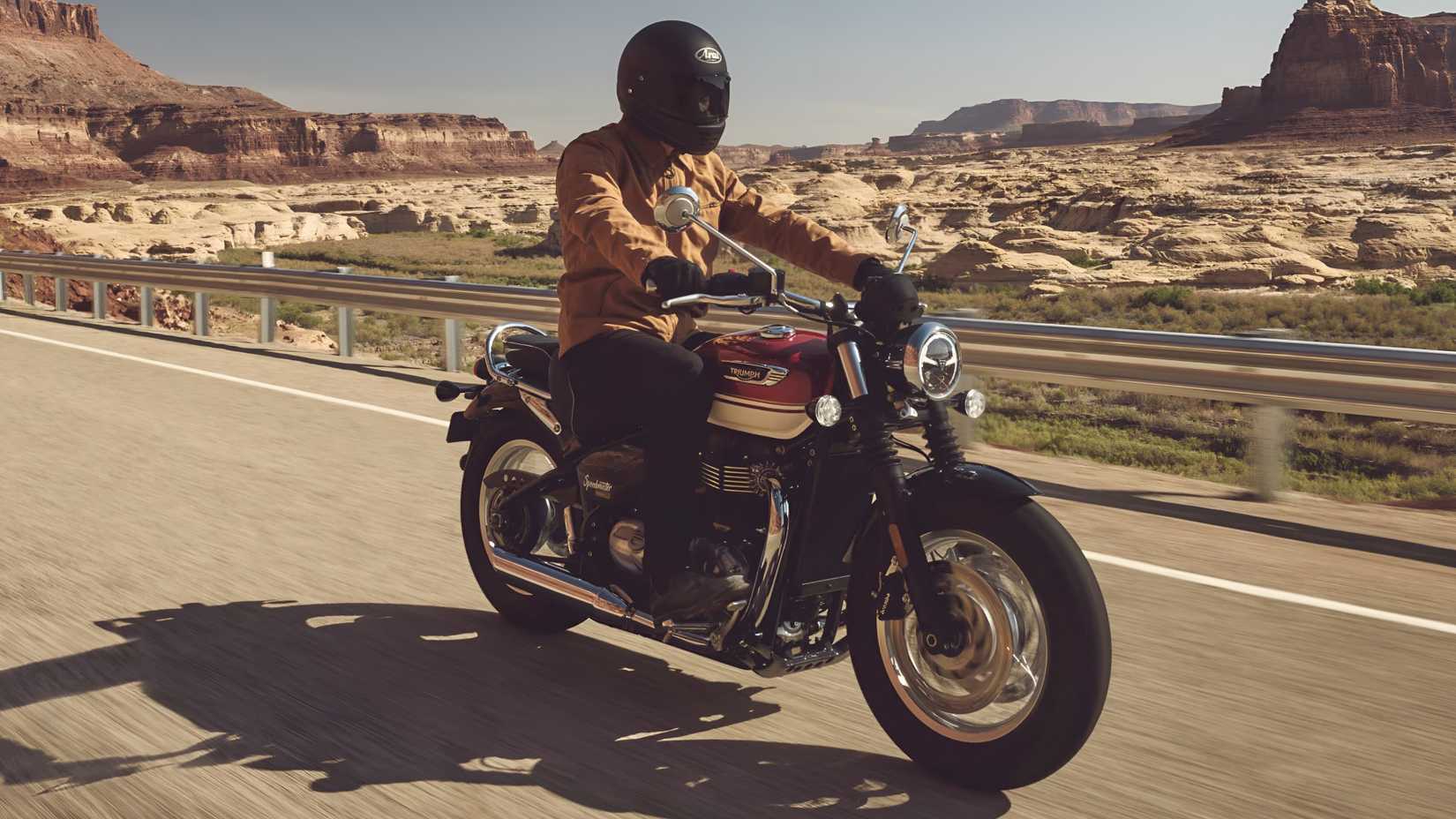 2026 Triumph Bonneville Speedmaster on the freeway