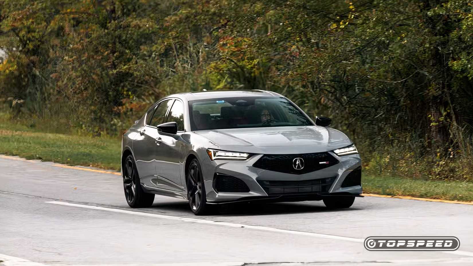 Front shot of a 2024 Acura TLX Type S driving down road
