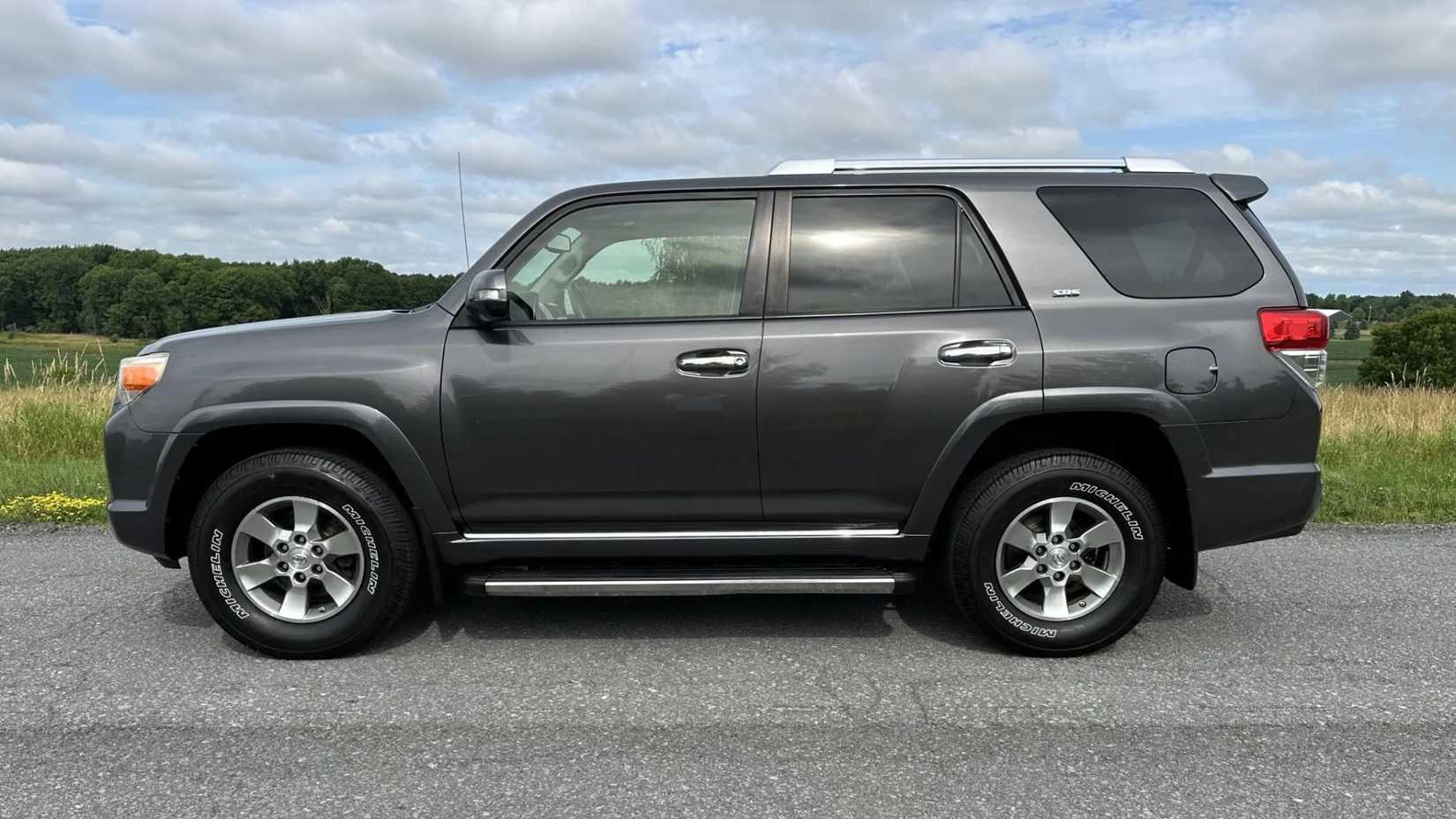 Side shot of a 2012 Toyota 4Runner parked by the road
