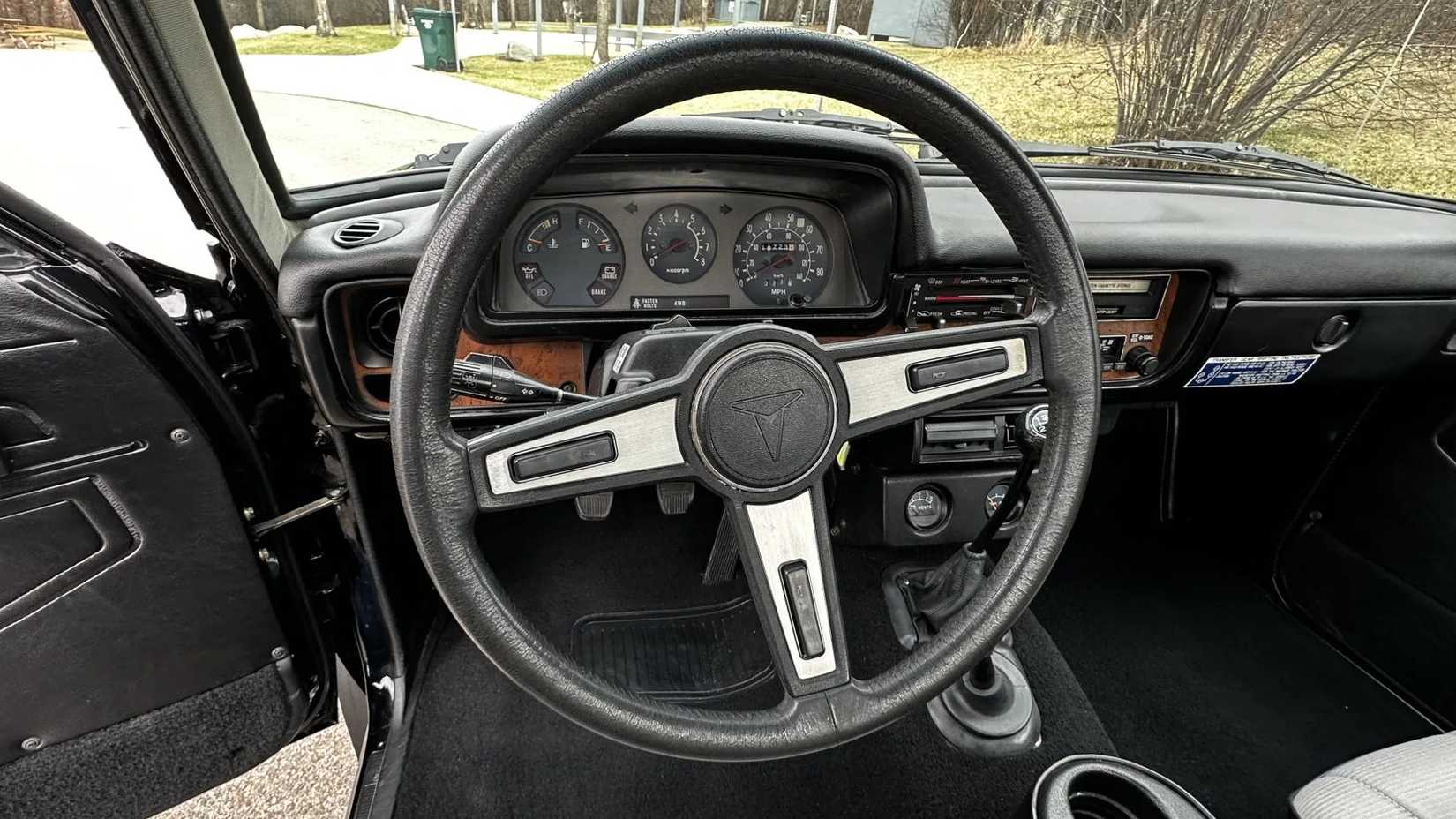 The steering wheel view of a 1981 Toyota Pickup SR-5 4×4 5-Speed