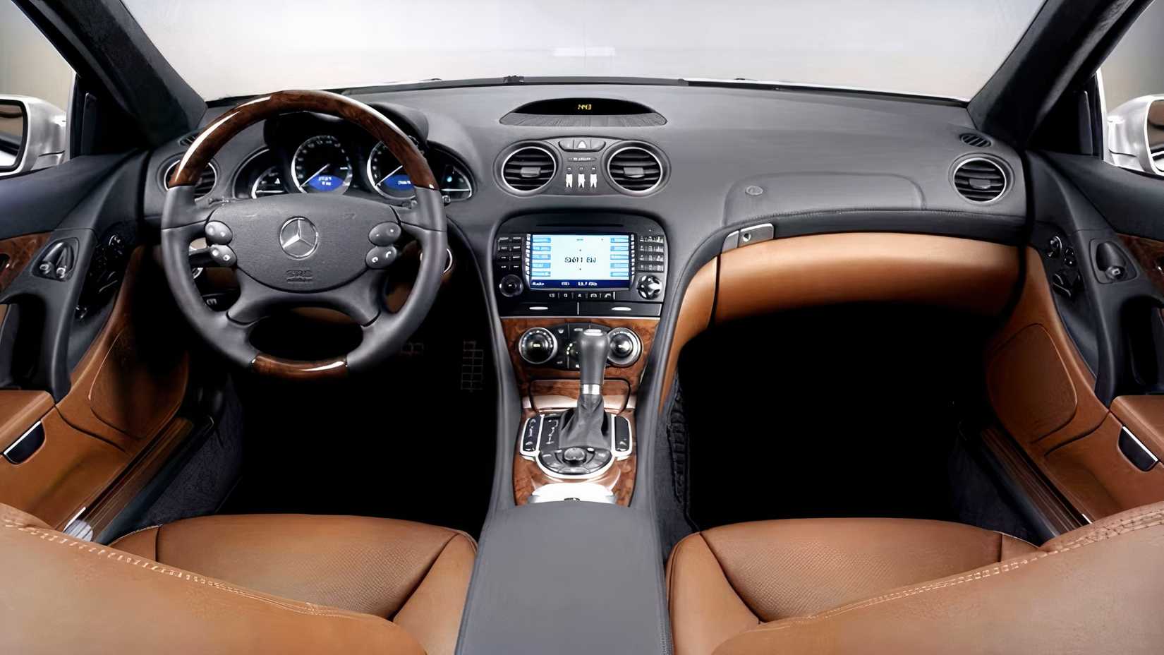 A 2007 Mercedes-Benz SL 500 interior in two-tone leather