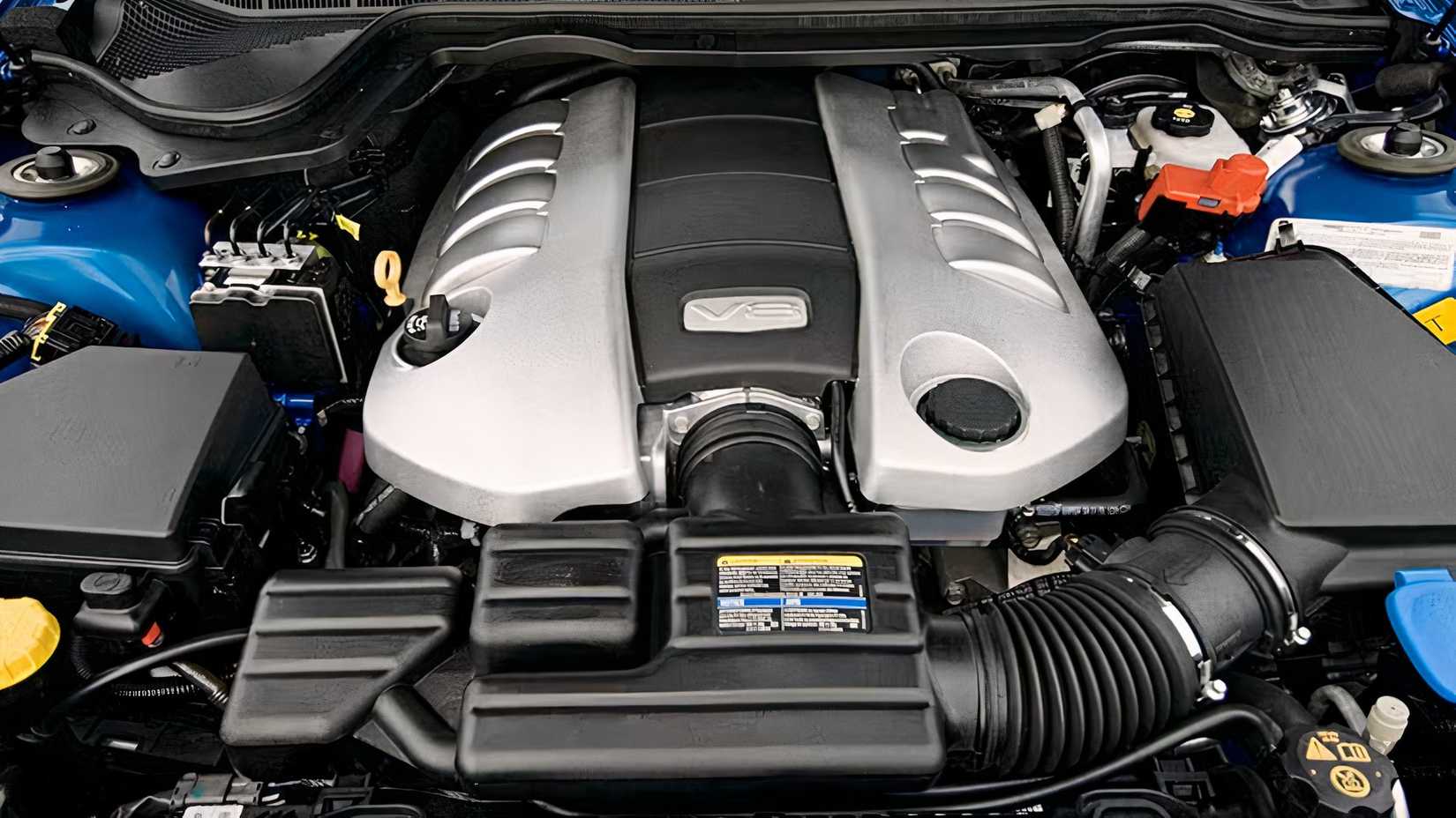 Close-up shot of a 2009 Pontiac G8 GXP Engine