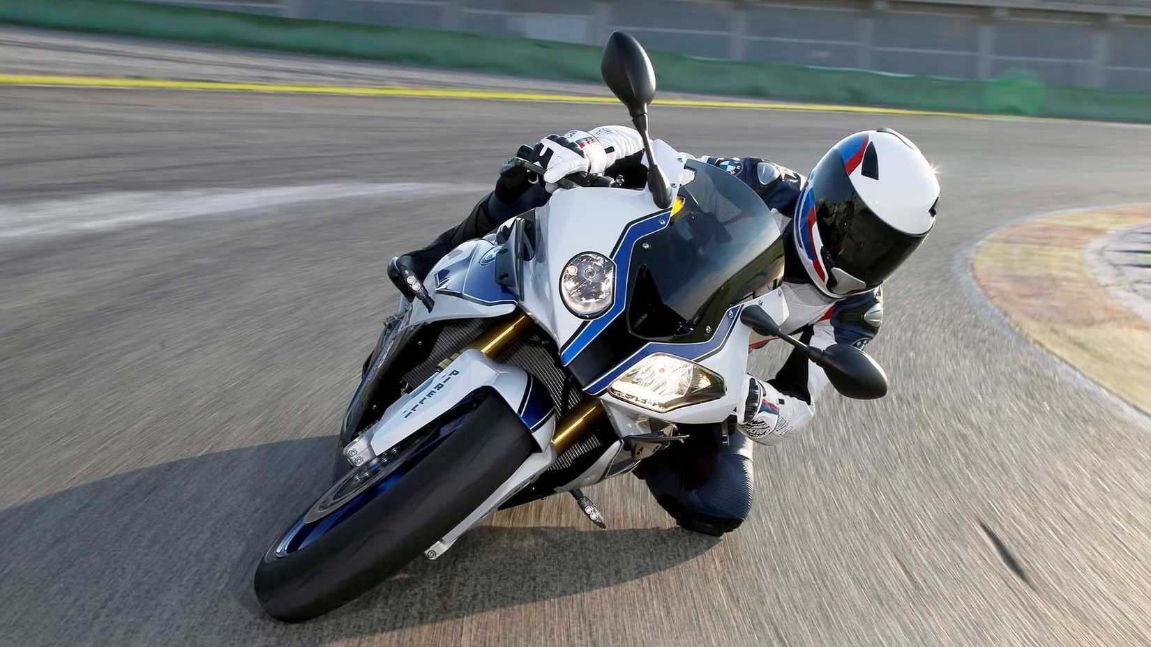 2012 BMW HP4 Taking A Left Corner On Track