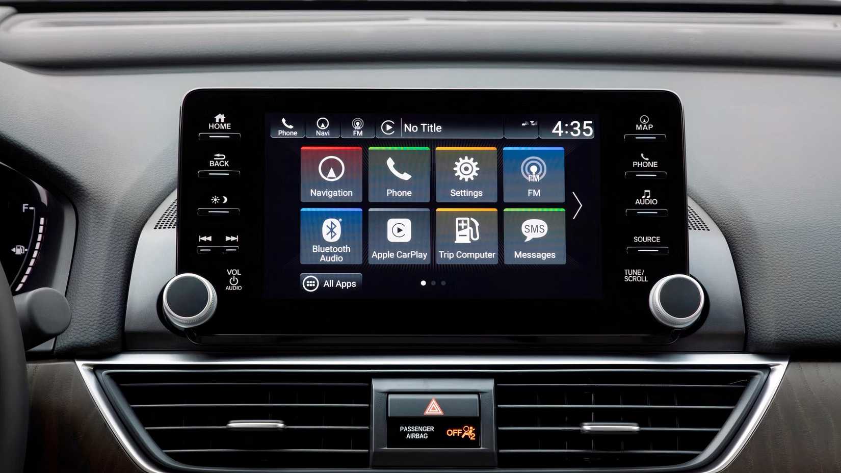 Tela de infoentretenimento Honda Accord 2018