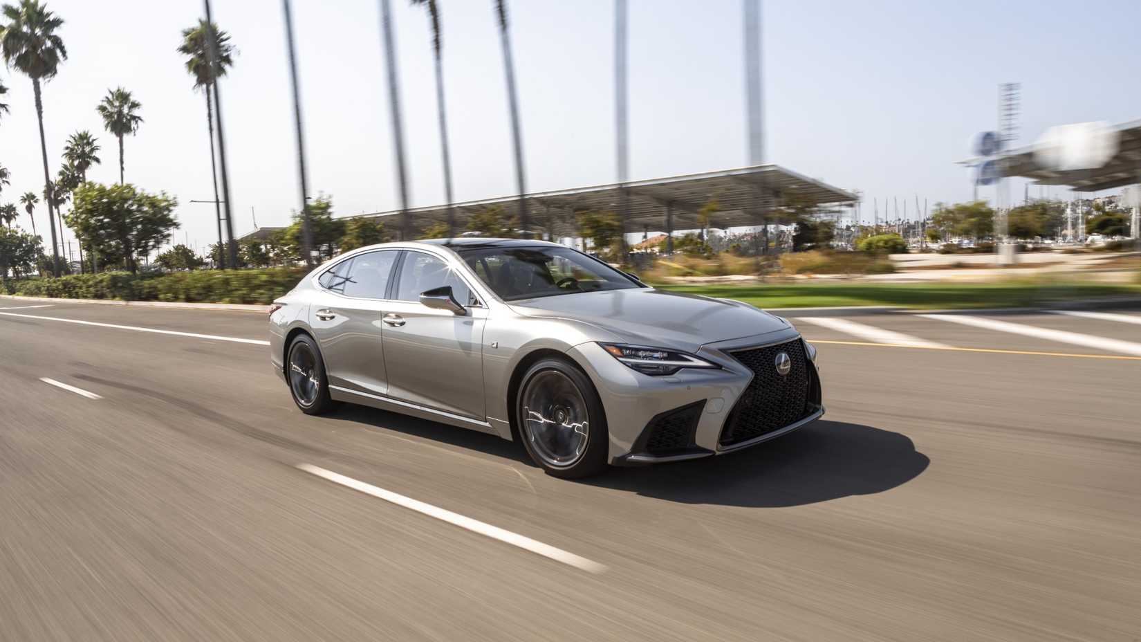 2021 Lexus LS 500 F-Sport front-quarter tracking