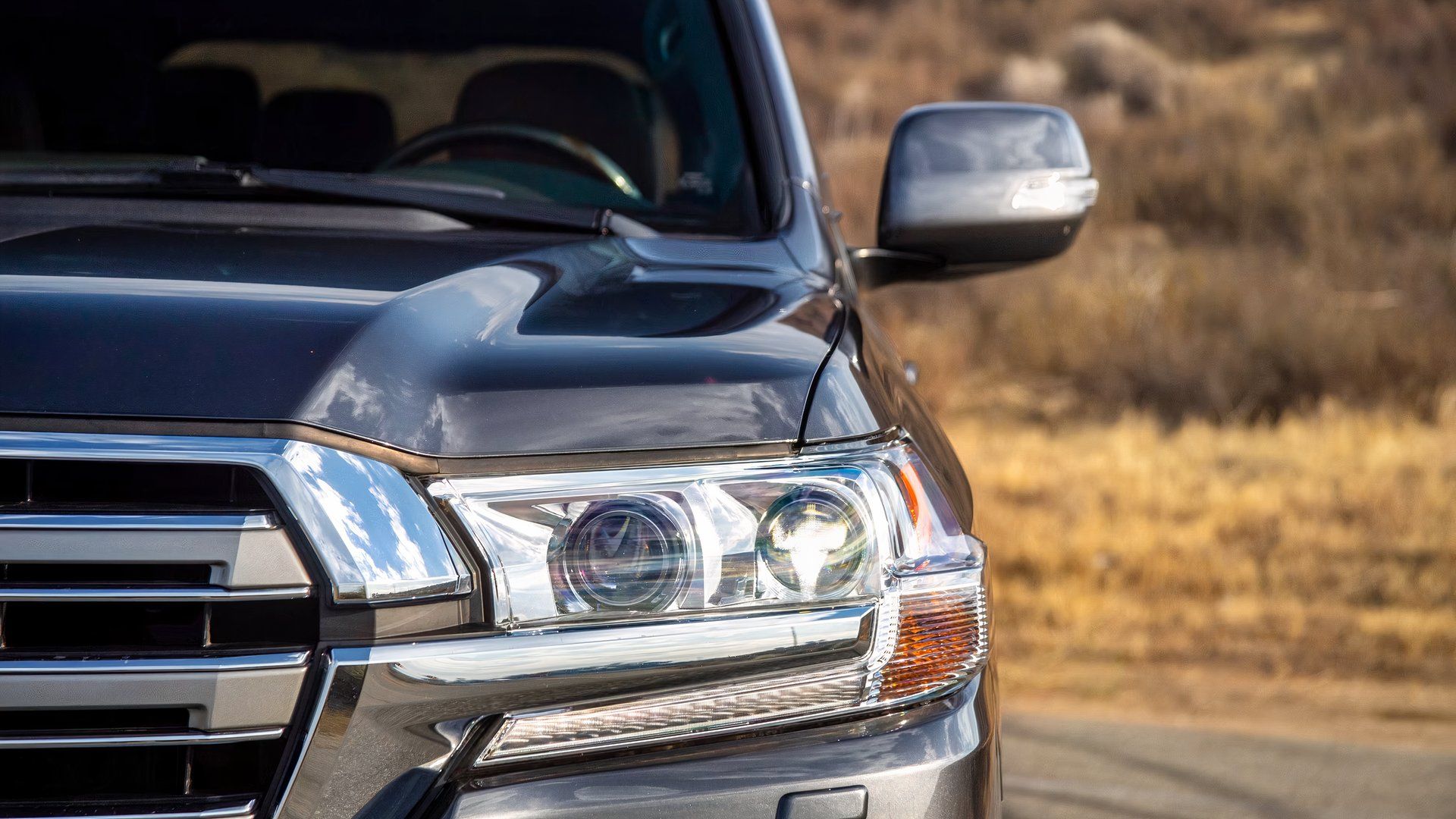 2021 Toyota Land Cruiser close-up of Front Headlight