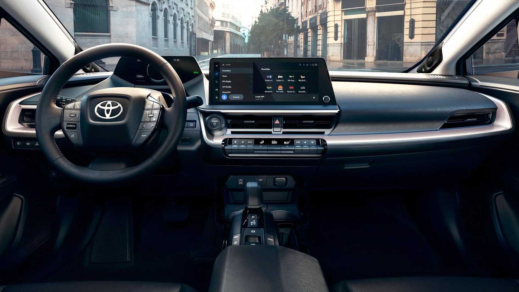 Interior shot of a 2023 Toyota Prius showing dashboard