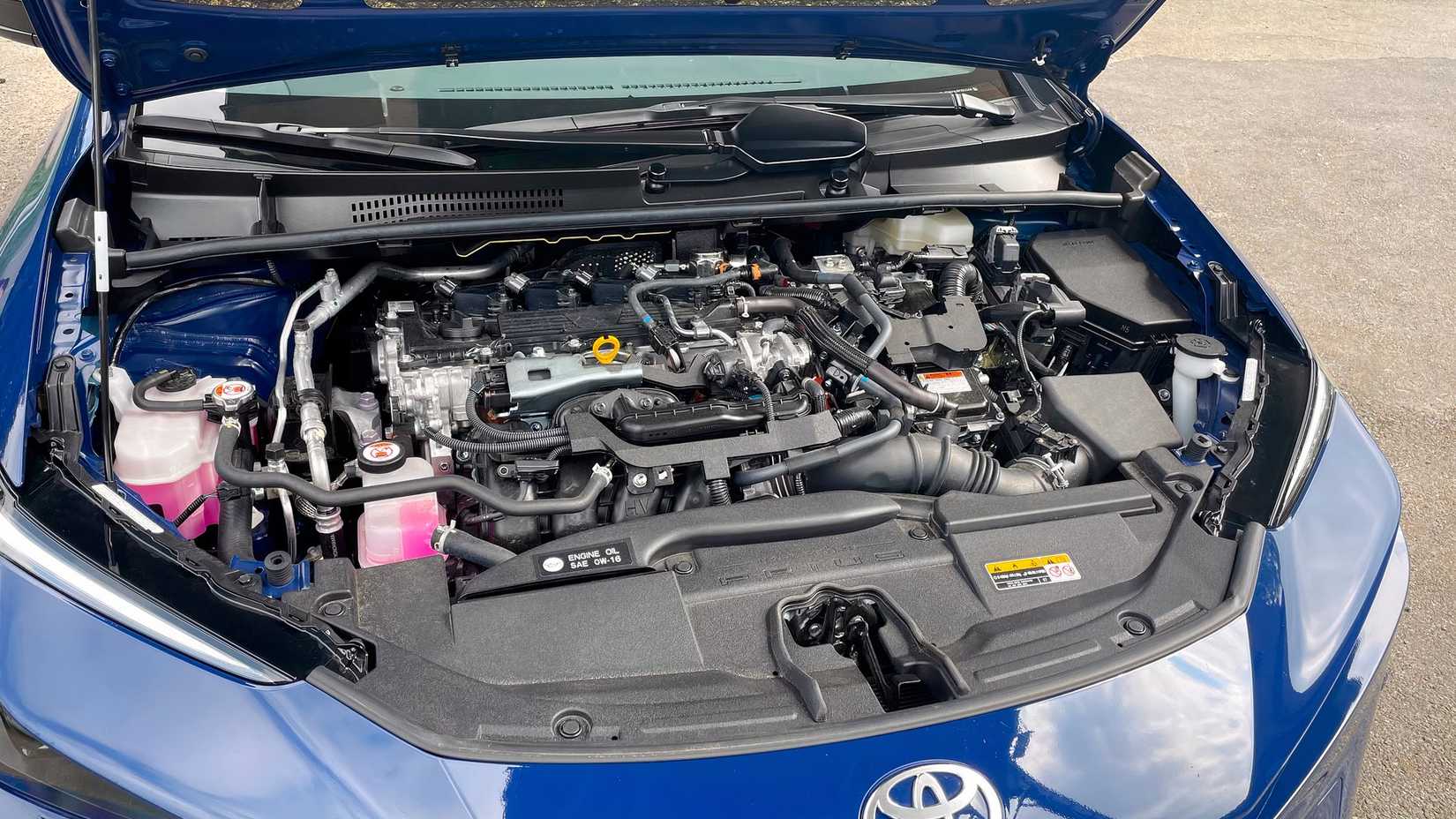 Overhead shot of a 2023 Toyota Prius Engine Bay