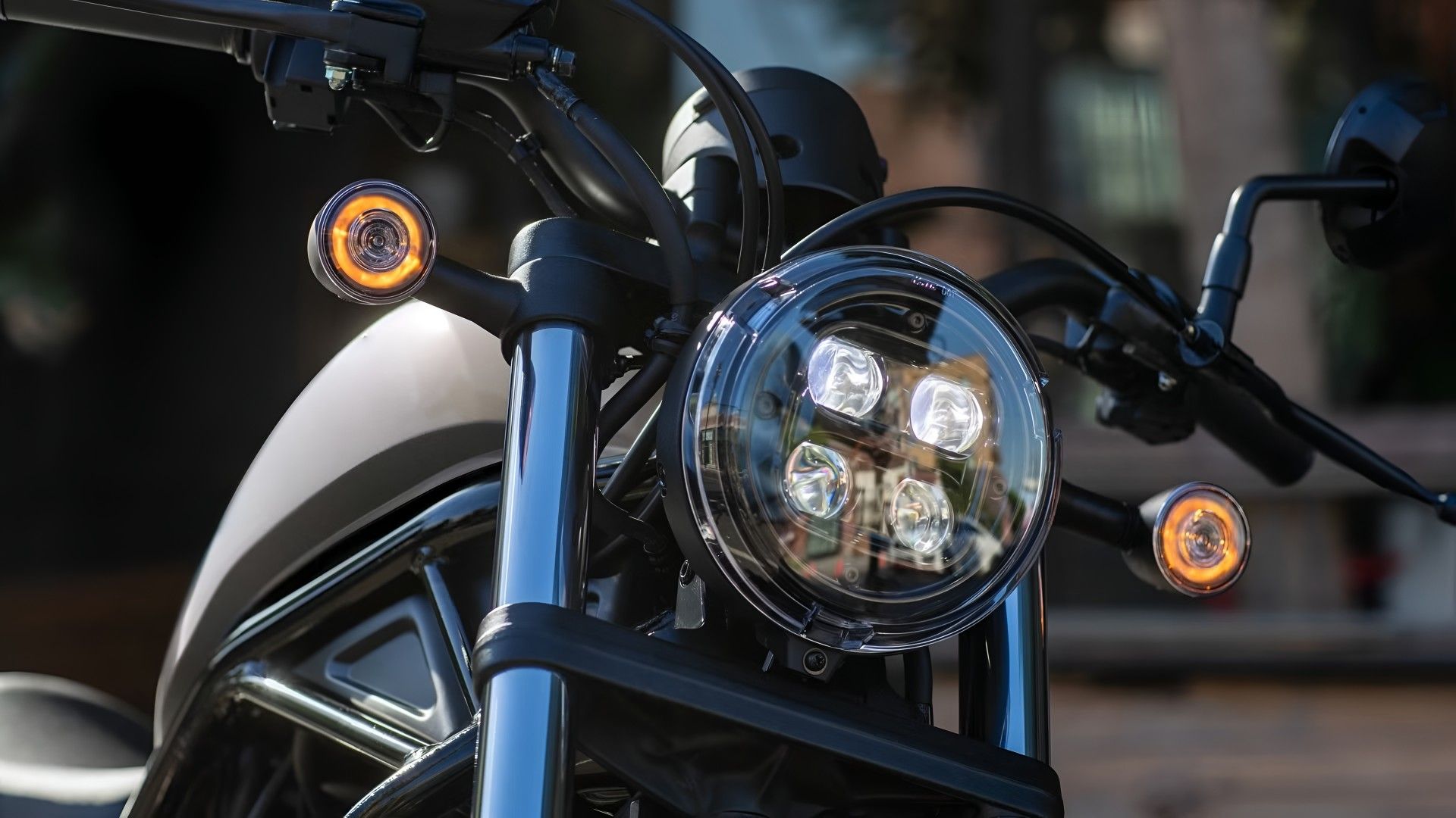 2026 Honda Rebel 500 headlamp design close-up shot