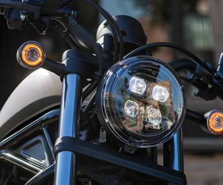 2026 Honda Rebel 500 headlamp design close-up shot