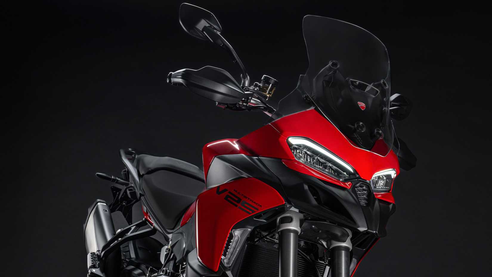 A studio shot of the 2026 Ducati Multistrada V2 S