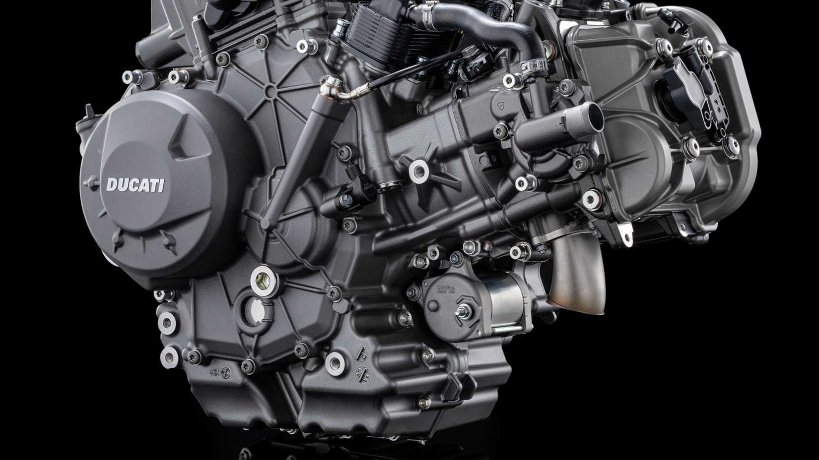 A detail shot of the 2026 Ducati Multistrada V2 S' V2 engine