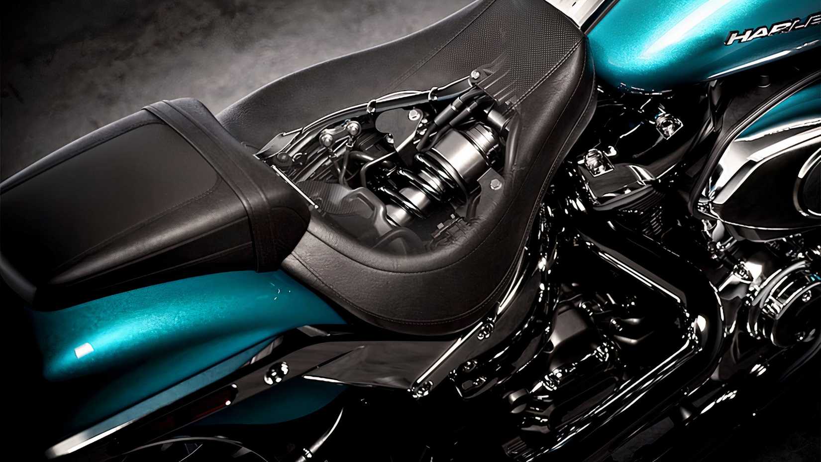 An x-ray shot showcasing the 2026 Harley-Davidson Breakout's hidden rear monoshock